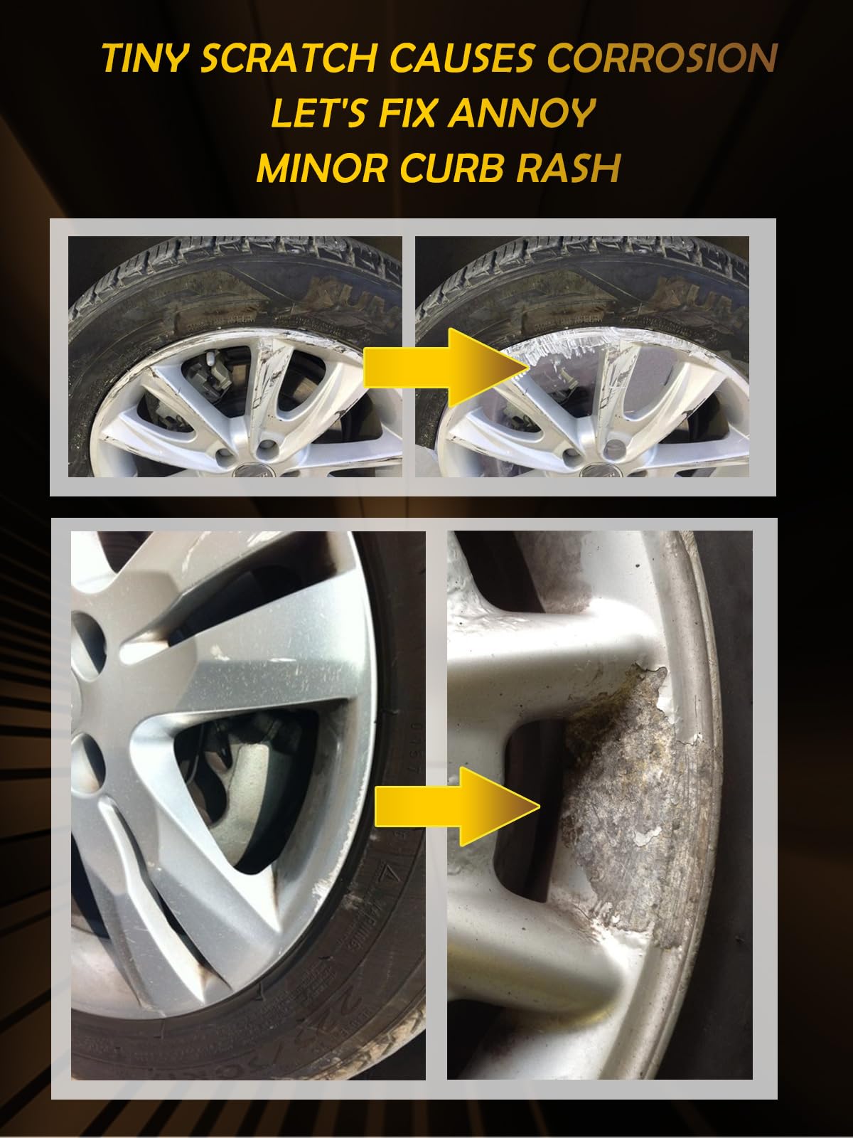 Black Rim Touch Up Paint Compatible with Lexus, Wheel Scratch Repair Paint Pen Curb Rash Scuff Fix Exact Match Accurate Color Easy to Use