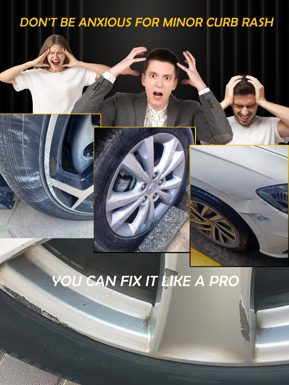 Black Rim Touch Up Paint Compatible with Lexus, Wheel Scratch Repair Paint Pen Curb Rash Scuff Fix Exact Match Accurate Color Easy to Use