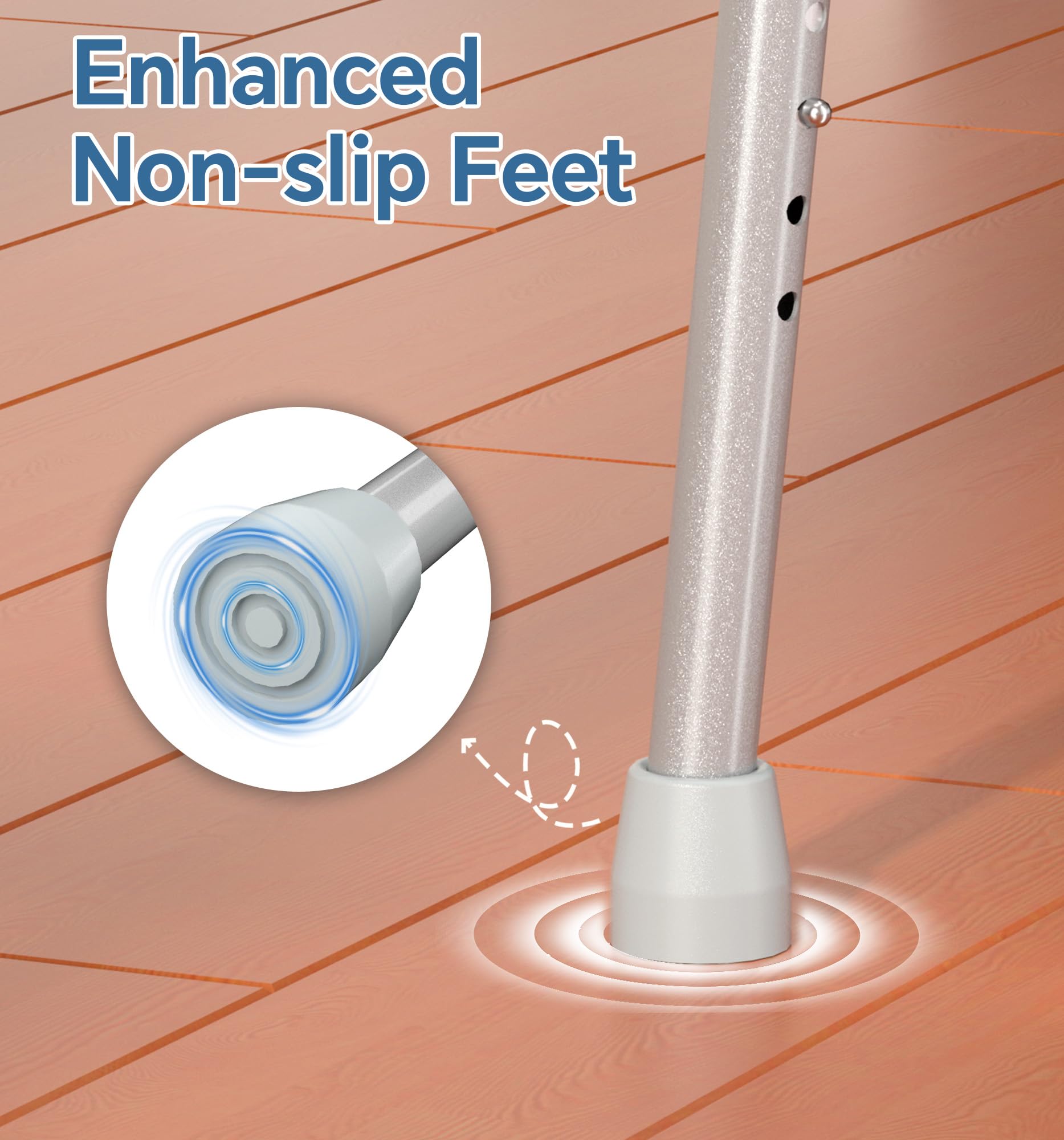 HOMLAND 3-in-1 Bedside Commode Chair with Sturdy Dual-Crossbar Support Construction, Stable Portable Commode Toilet with 7.5Qt Potty Bucket, 350 Lbs Bedside Commodes for Seniors, Silver