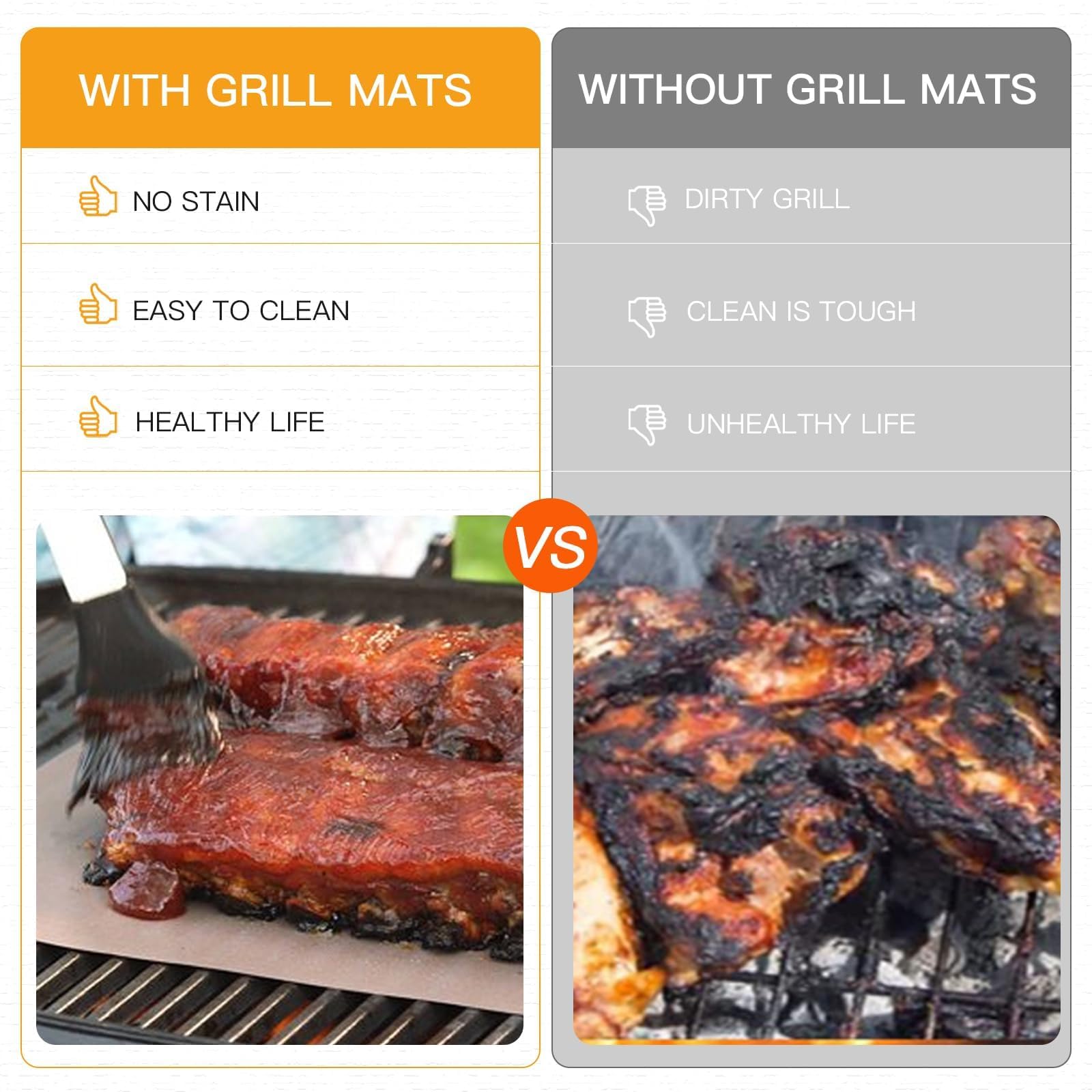 SKYBD Copper Grill Mats for Outdoor Grill（Set of 6), Nonstick & Easy to Clean BBQ Grilling Sheets, Reusable & Heavy Duty Mats Works on Outdoor Gas, Electric, Charcoal Grill