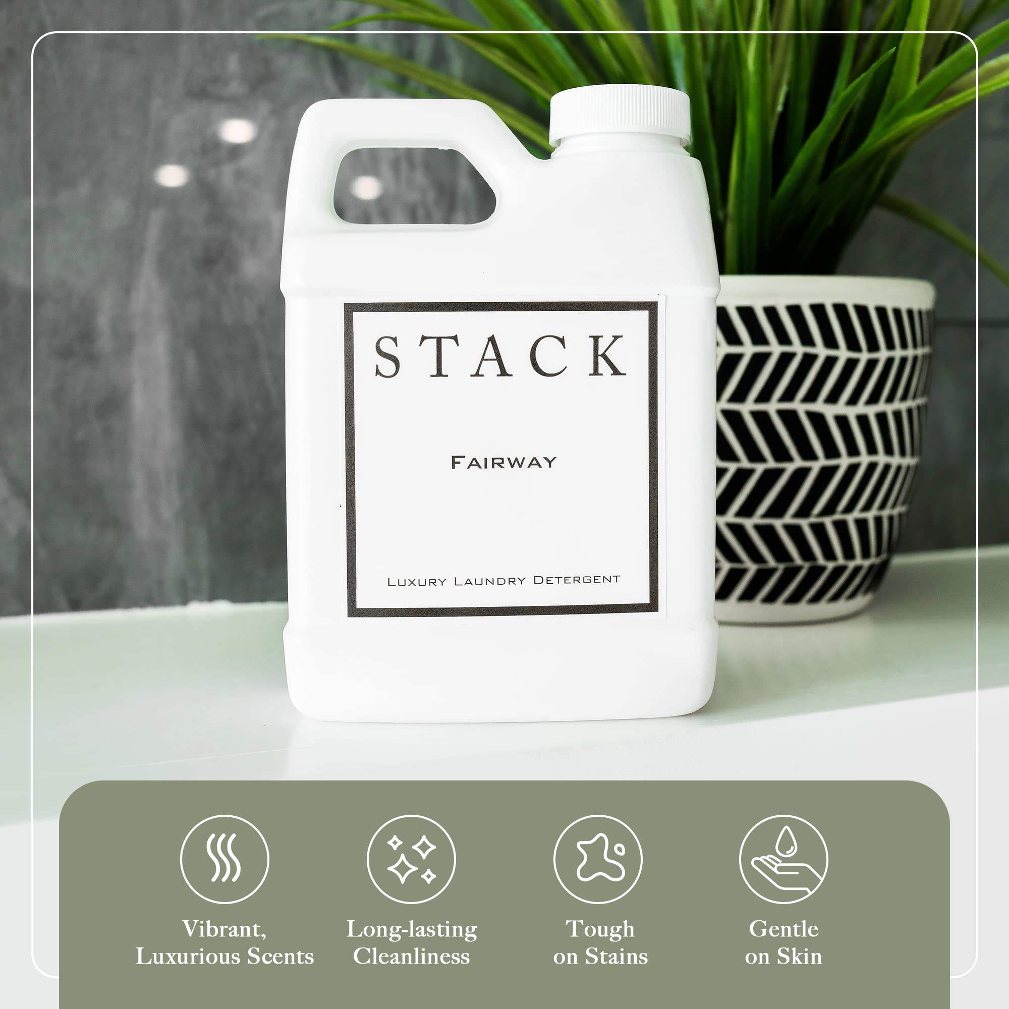STACK Luxe Lavoir Luxury Laundry Detergent - Premium Scented Laundry Detergent for HE & Standard Washers - Infused with Lavender & Musk - Paraben & Dye Free - Gentle & Effective Cleaning - 32 oz
