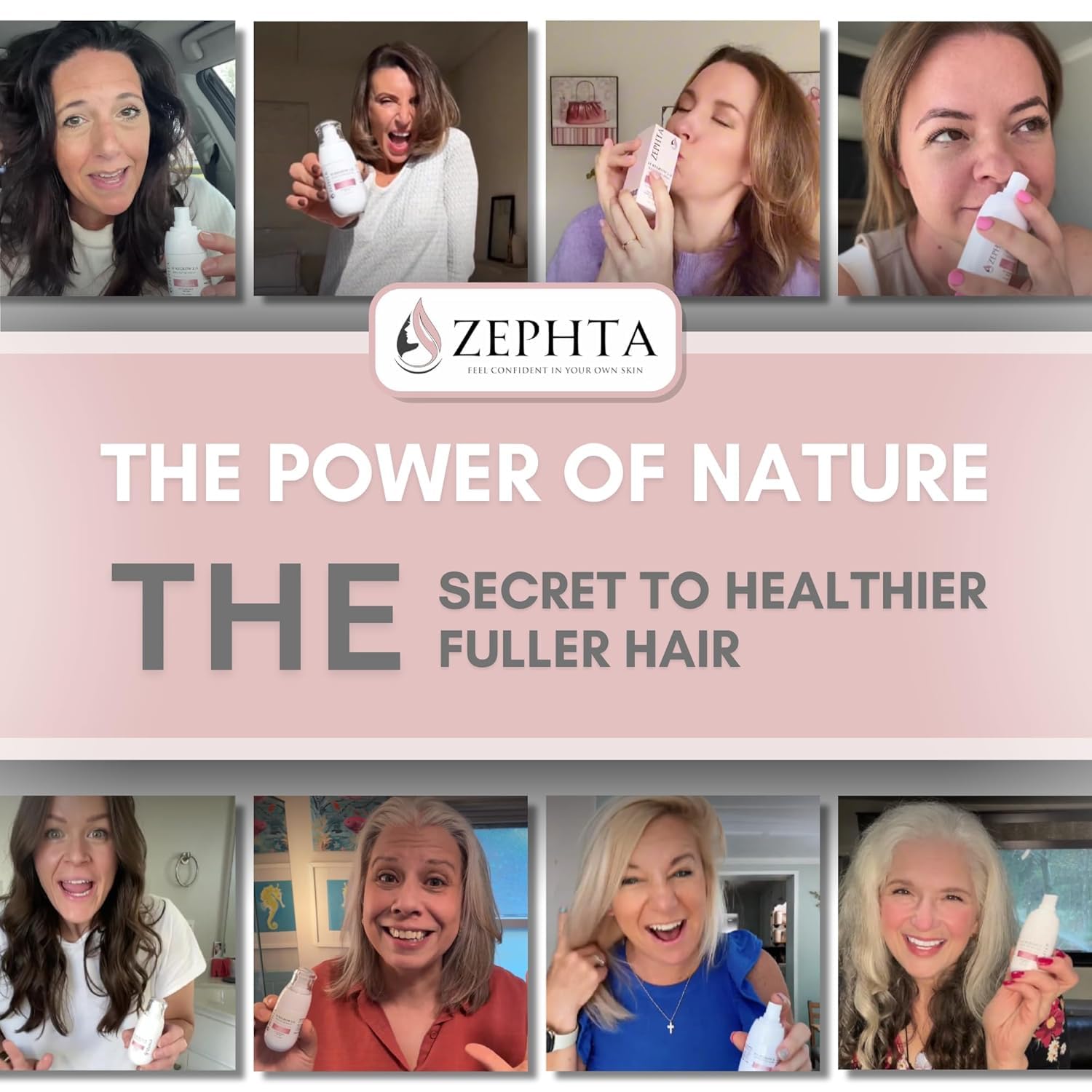 Zephta H-Regrow Hair Growth Spray – With Rice Water, Biotin, Aloe Vera, Caffeine, and Ginger – Hair Growth Product for Men and Women – For Thinning Scalp