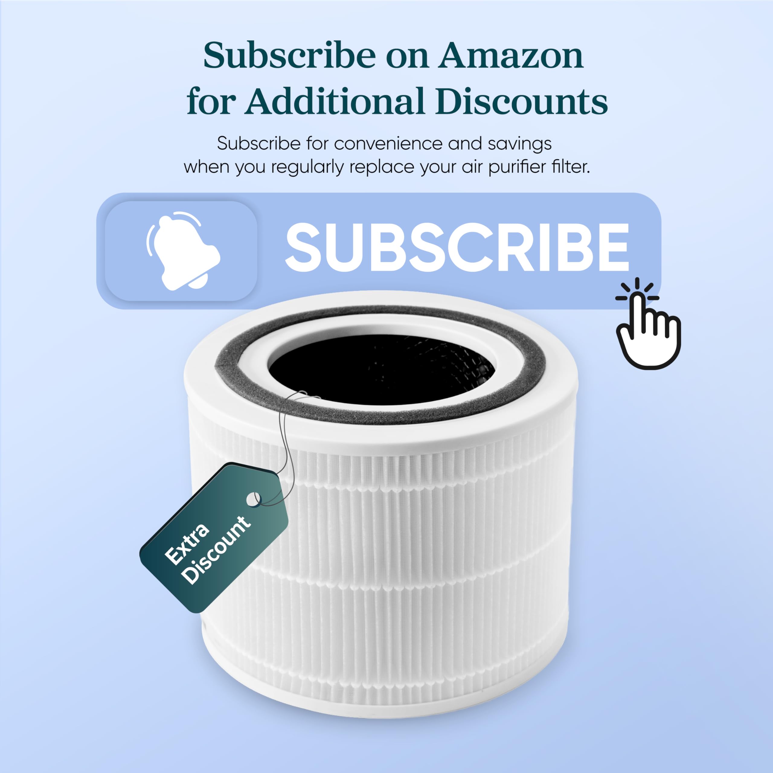 LEVOIT Genuine Core 300-P, RF and S Replacement Filter, Supports HEPA Sleep Mode, High-Efficiency Activated Carbon for Removal of Smoke, Odor, Allergens, Pollen,1 Pack, white