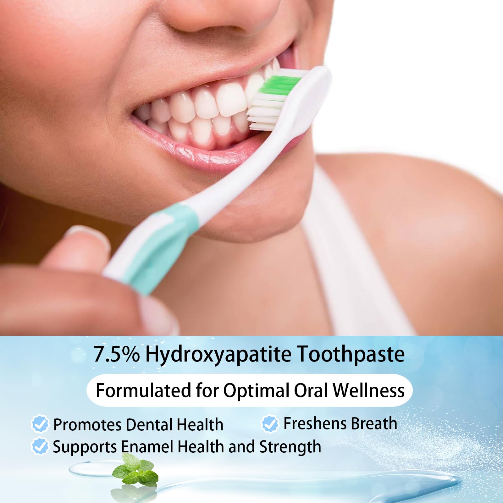 Beamach Hydroxyapatite Toothpaste - Fluoride-Free Nano Hydroxyapatite Toothpaste 7.5 | Enamel Repair | Breath Freshening | Mild Mint | Appropriate for Sensitive Teeth 4.23oz (1)