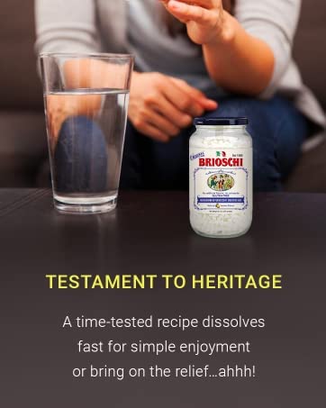 Brioschi Italian Lemon Flavored Refreshing Effervescent | Digestive Aid, Heartburn, Upset Stomach, Acid Indigestion | Gluten Free, No Colorants, No Artifictial Flavors | 48 Servings | 8.5 oz Glass