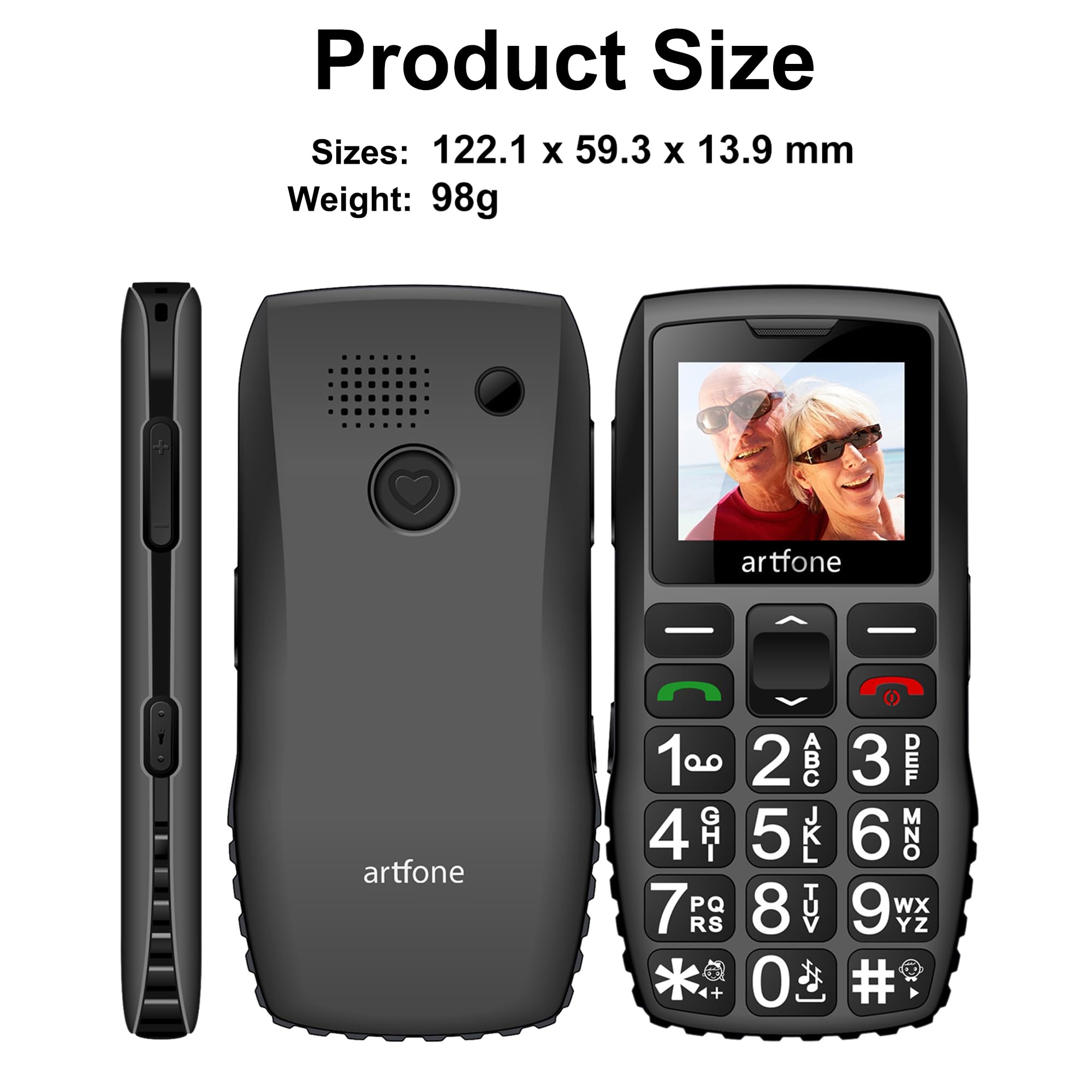 artfone C1+ 4G Unlocked Volte Big Button Cell Phone for Seniors, Basic Mobile Phone for The Elderly SOS Button,Loud and Clear Sound, Speaker, Speed Dial,Photo Contact,Charging Dock,1800mAh