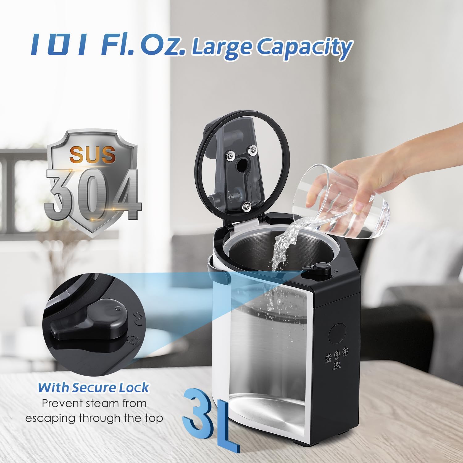 Hapyvergo Sauna Steamer Machine 3L, 1300W Portable Sauna with Remote Control, Fogging Function, 304# SUS Sauna Steam Pot Generator, Rapid Heat Steam with Temp and Timer Digital Display (Lock FUCTION)