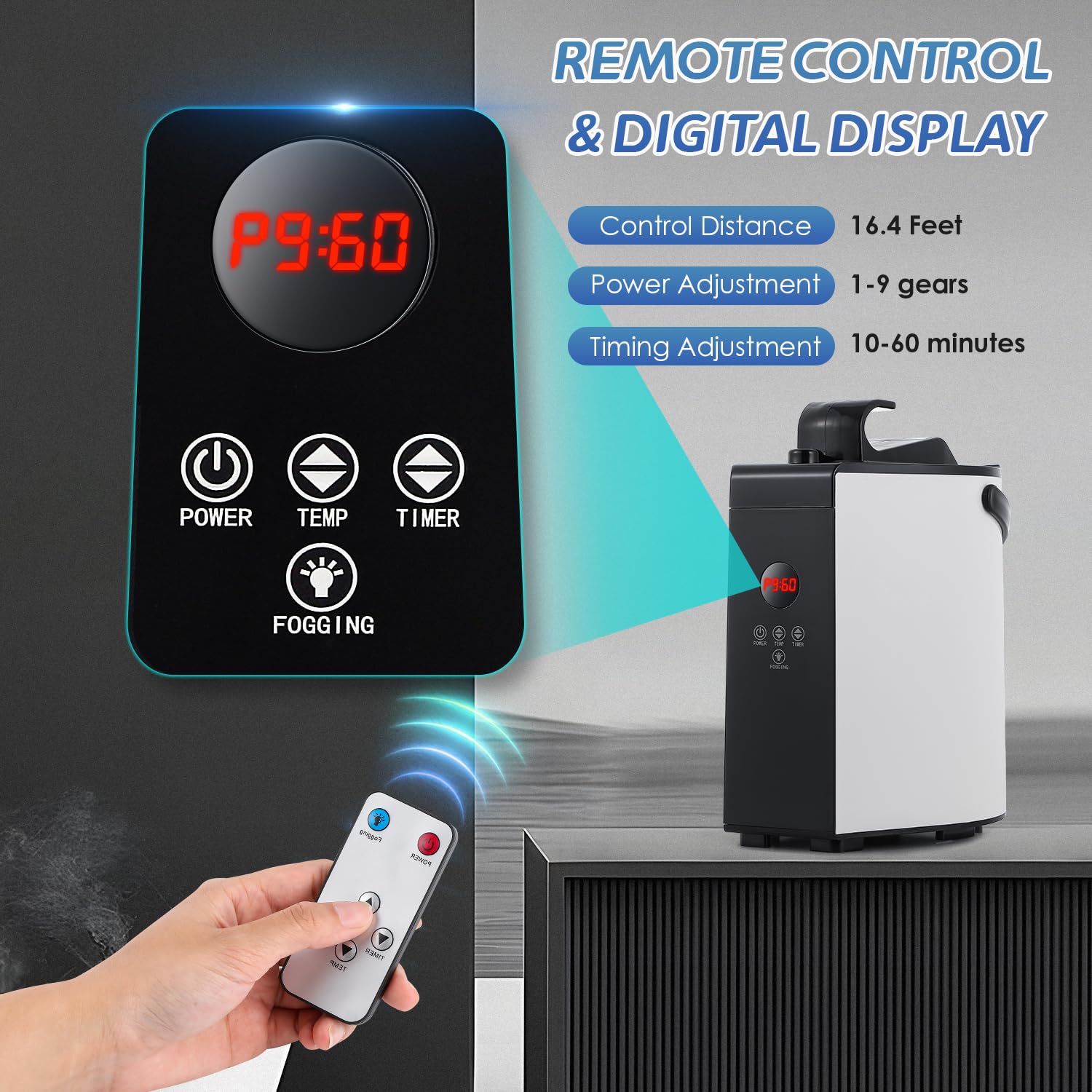 Hapyvergo Sauna Steamer Machine 3L, 1300W Portable Sauna with Remote Control, Fogging Function, 304# SUS Sauna Steam Pot Generator, Rapid Heat Steam with Temp and Timer Digital Display (Lock FUCTION)