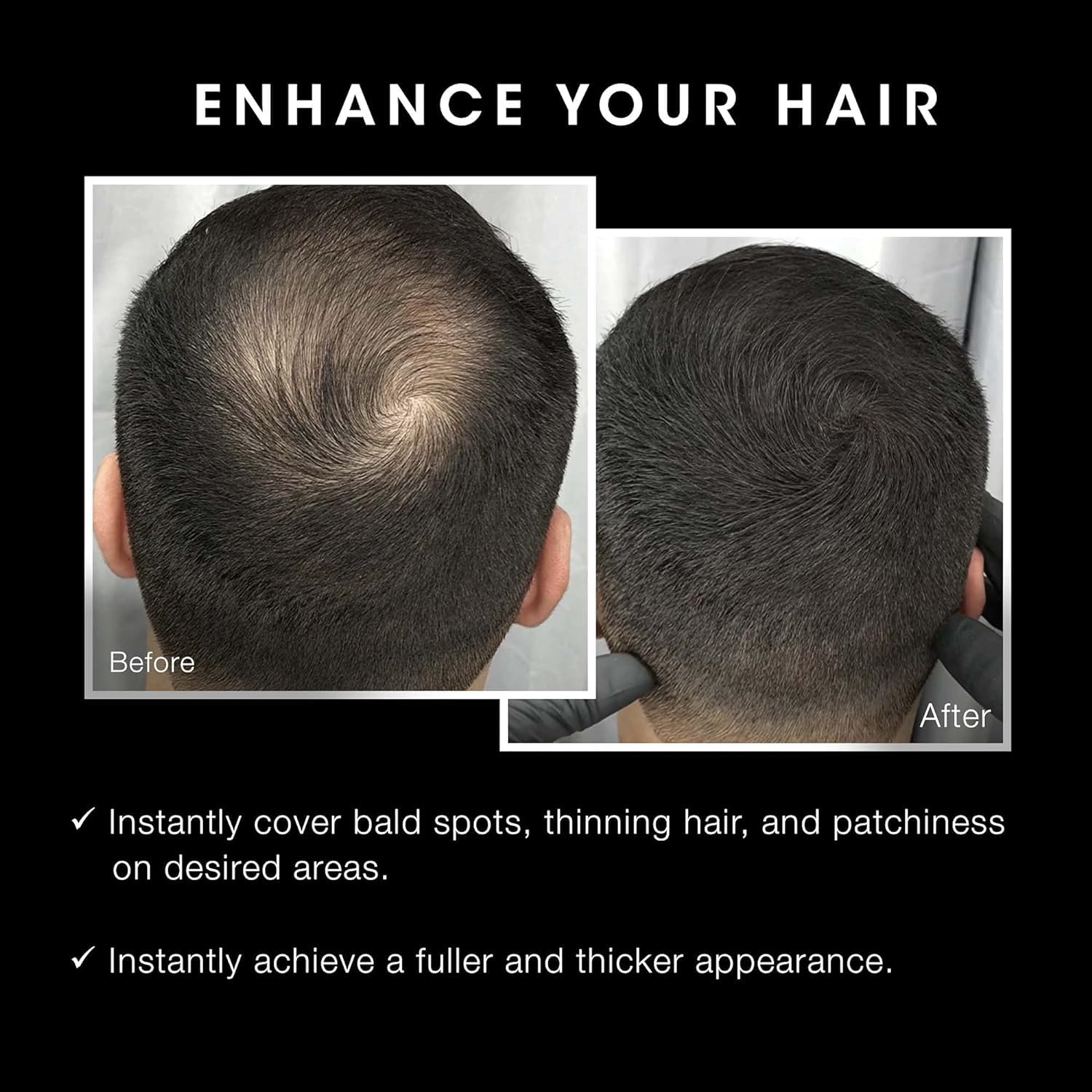 Pacinos Hair Fiber Kit - Conceal Thinning Hair Instantly with Fiber Hold Spray - Dark Brown