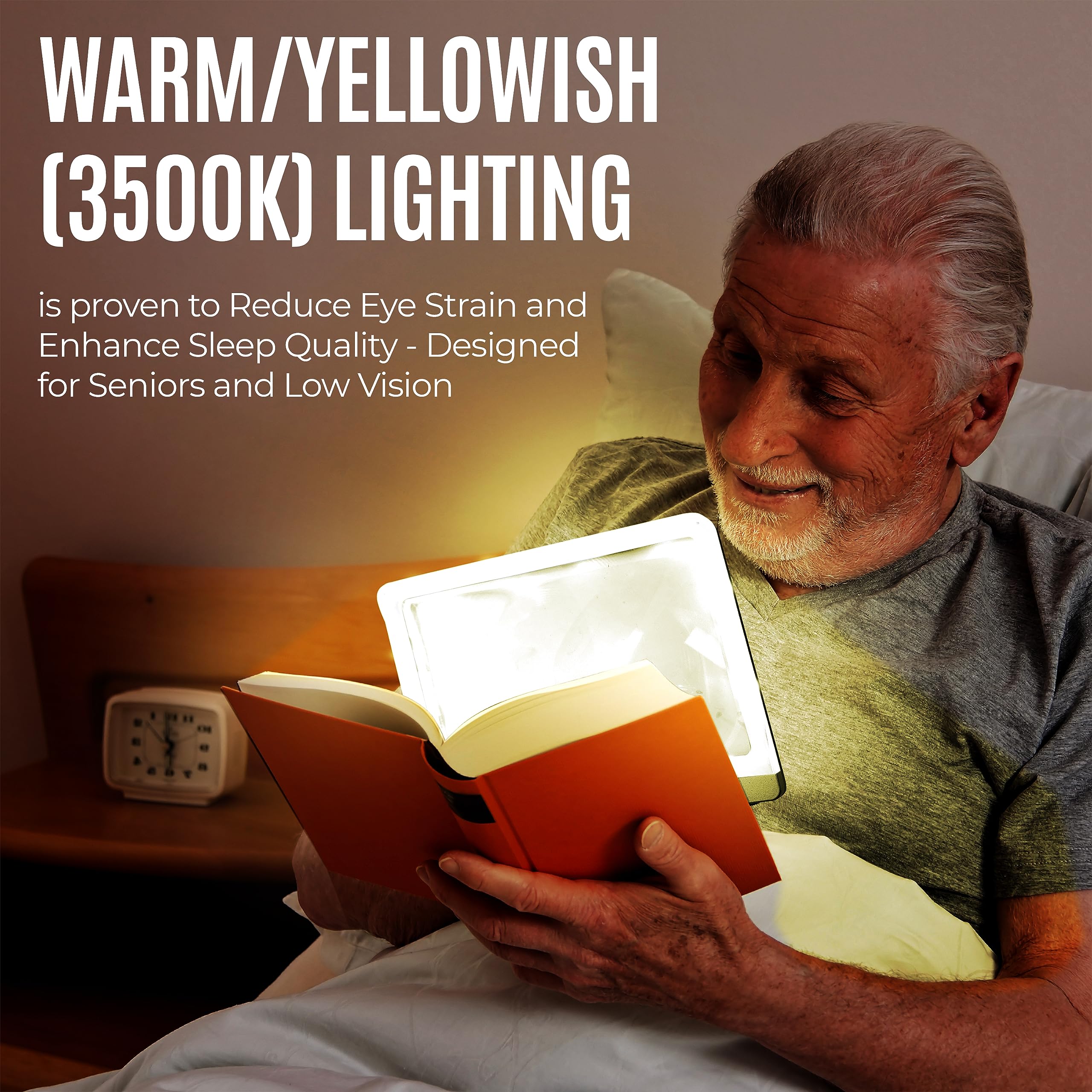 MAGNIPROS Patented 3X Large LED Page Magnifier for Reading | Eye Caring 3 Color Light Modes & Anti-Glare Lens to Reduce Eye Strain-Perfect for Small Prints, Aging Eyes, Low Vision and Seniors