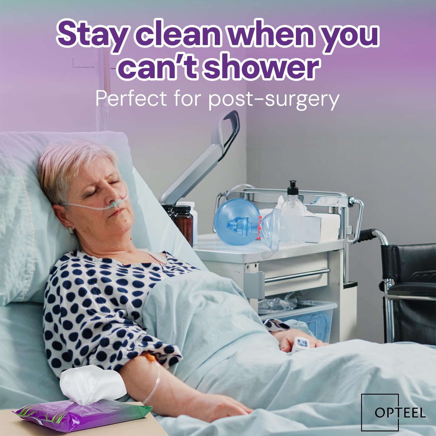 OPTEEL Super Thick Bathing Wipes for Adults Bathing No Rinse – Full Body Shower Wipe, Ideal for Men, Women & Elderly – Extra Large & Soft Travel Wipes Perfect Alternative to Shower – 16 Packs (160ct)