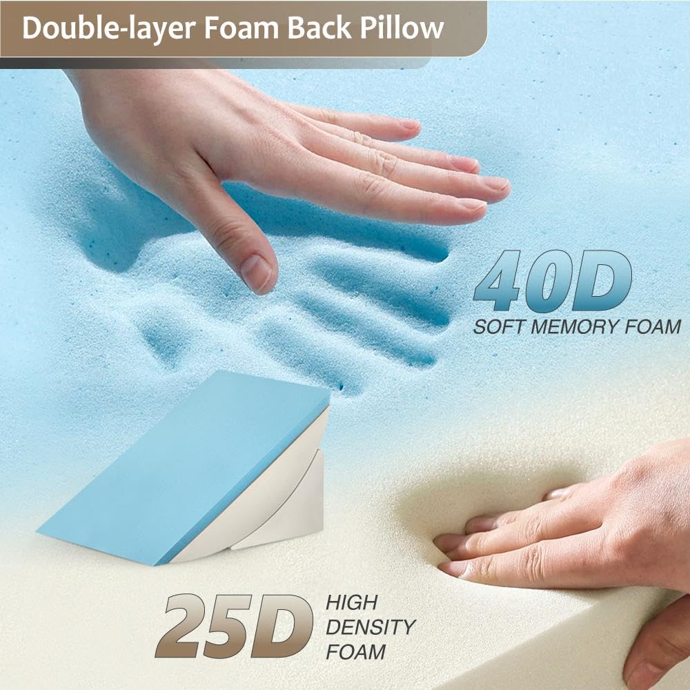 9PCS Orthopedic Bed Wedge Pillow Set for After Surgery Recovery, Body Positioners for Back and Leg Pain Relief, Adjustable Memory Foam Comfort for Sitting up in Bed, Ideal for Adult Acid Reflux & GERD