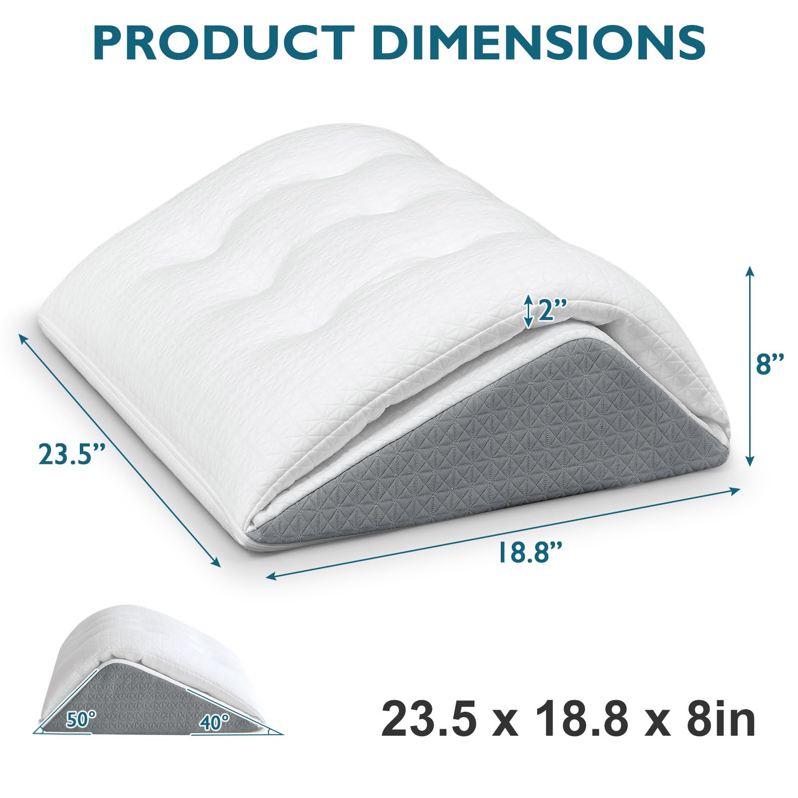 Shinnwa Knee Wedge Pillow, Patented Convertible Knee Pillow for Back Sleeping, Dual-Layer Memory Foam Triangle Pillow for Legs Post Surgery, Knee Support, Leg Elevation, Back Pain Relief