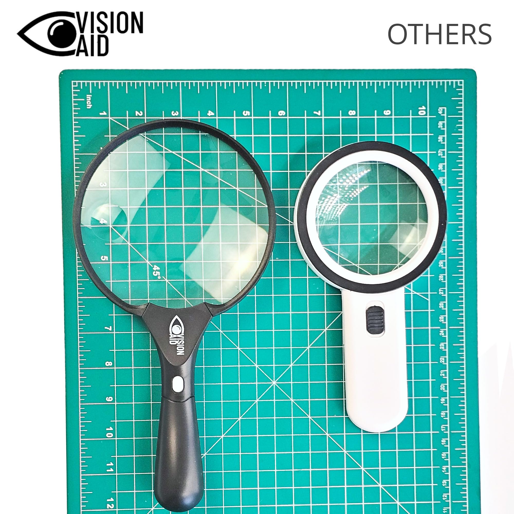 Large 5.5" Magnifying Glass with LED Light (USB Rechargeable) and Hard Case — 3.0X Handheld Illuminated Magnifier Loupe for Reading, Low Vision, Jewelry, Coins, Hobbies, Fine Print.