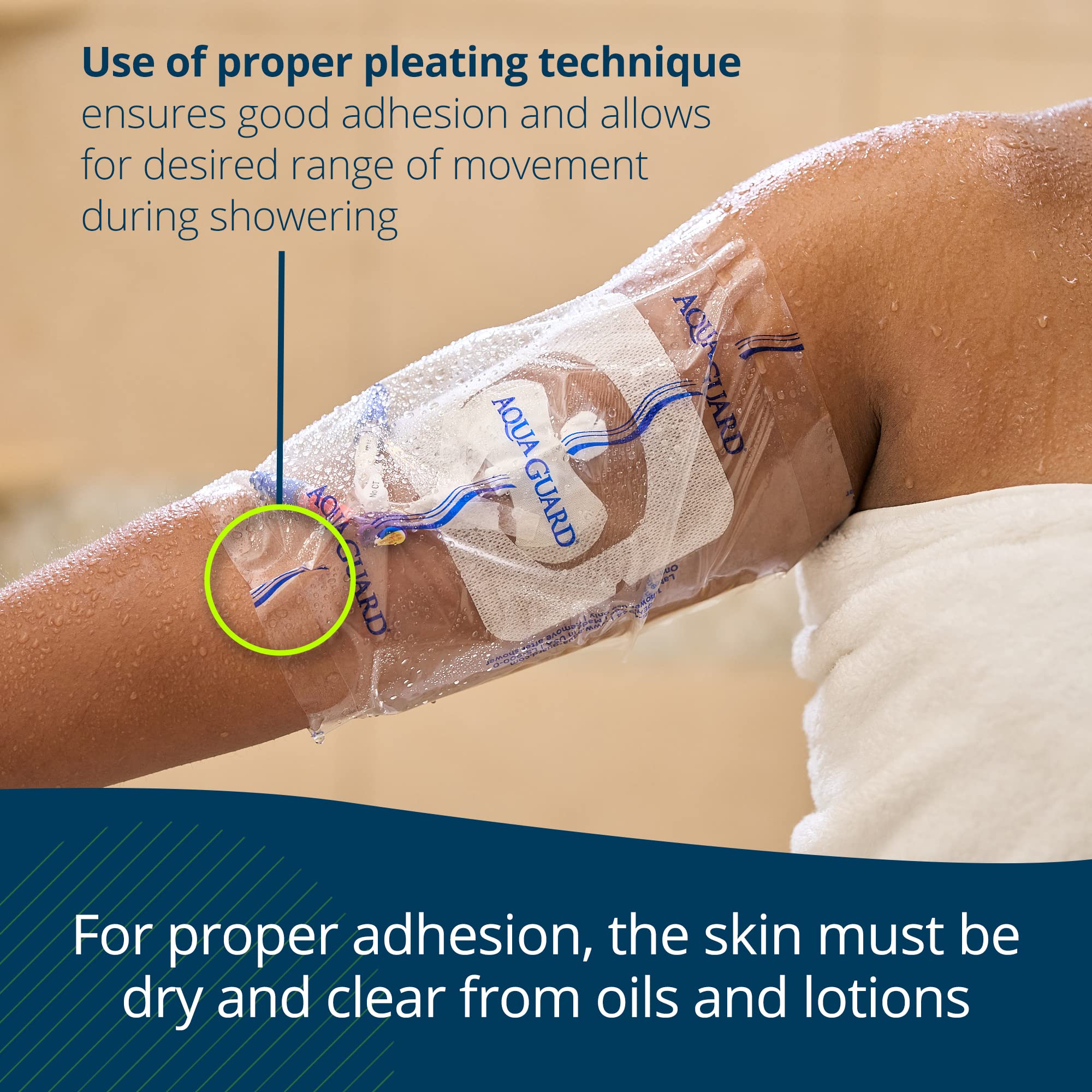 TIDI 50015-PKG AquaGuard Sheet – 9” x 9” – (Area of Coverage: 7” x 7.5”) – Shower Protection Sheet – Self-Adhesive Moisture Barrier – Wound Cover for Showering – 7 Sheets – Home Medical Supplies