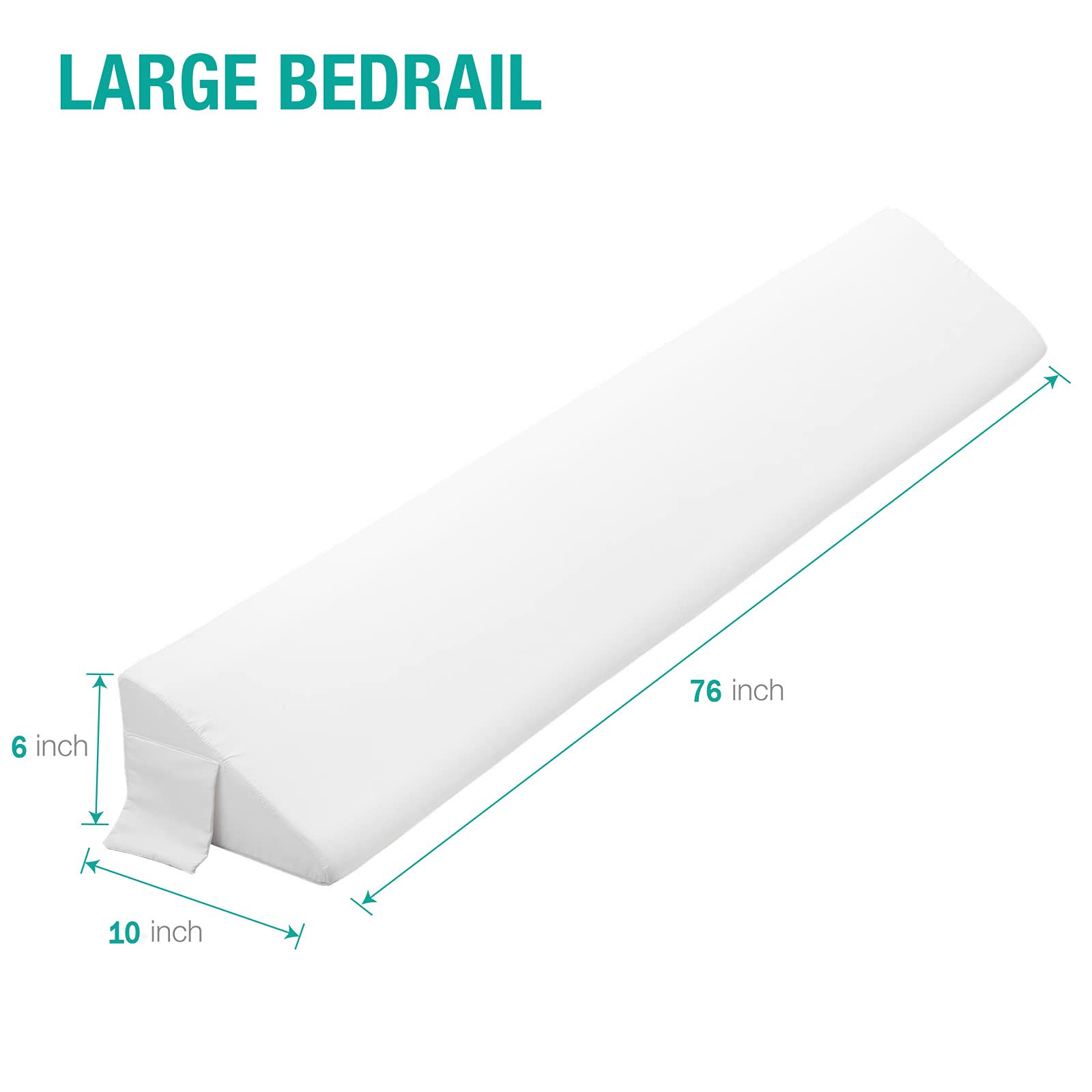 Vekkia King Bed Wedge Pillow for Headboard Gap/Bed Gap Filler/Mattress Wedge to Fill 0-6" Gap Between Headboard and Mattress (White 76"x10"x6")