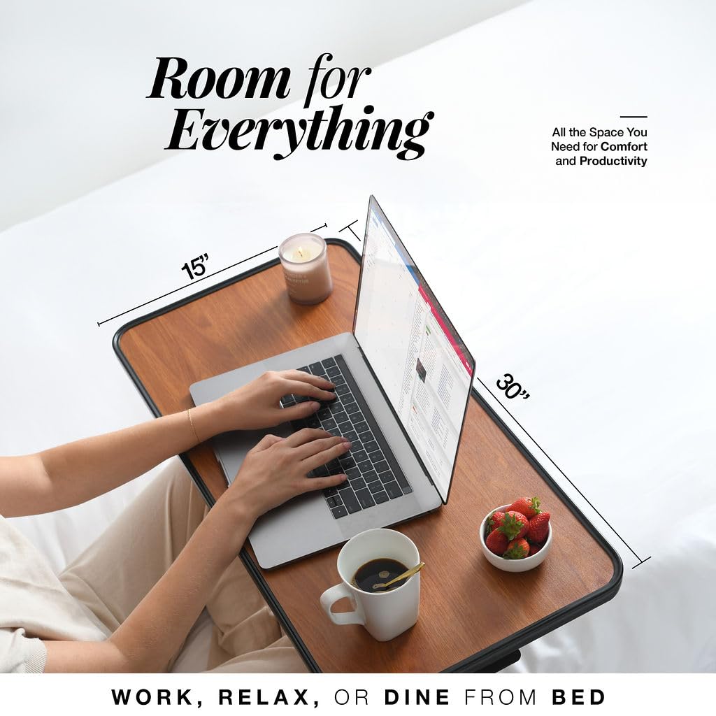 Medical king Adjustable Overbed Bedside Table with Wheels Bed Desk Over Bed with Wheels Hospital Table for Hospital and Home Use