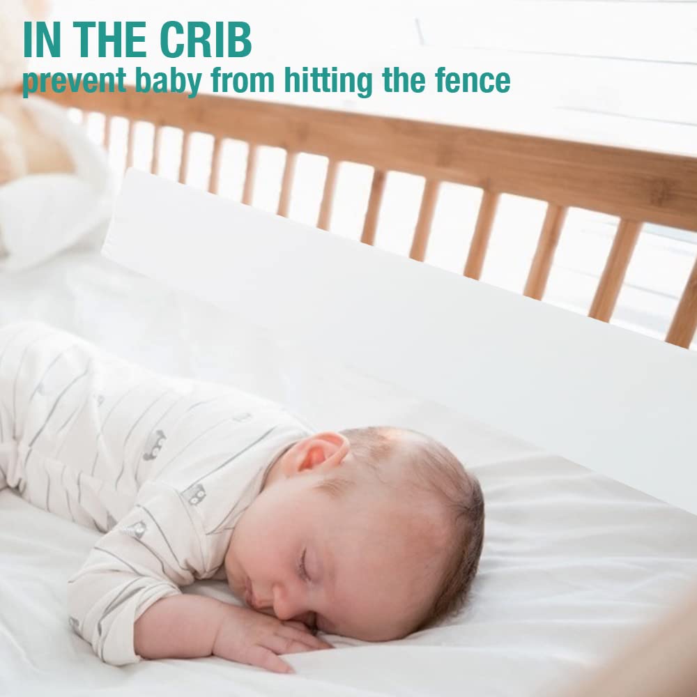 Vekkia Queen Bed Wedge Pillow for Headboard – High-Density Foam Fills Gaps (0-5.5") Between Mattress and Headboard, Wedge Pillow with Pockets for Phone & Remotes, Washable Cover(White)