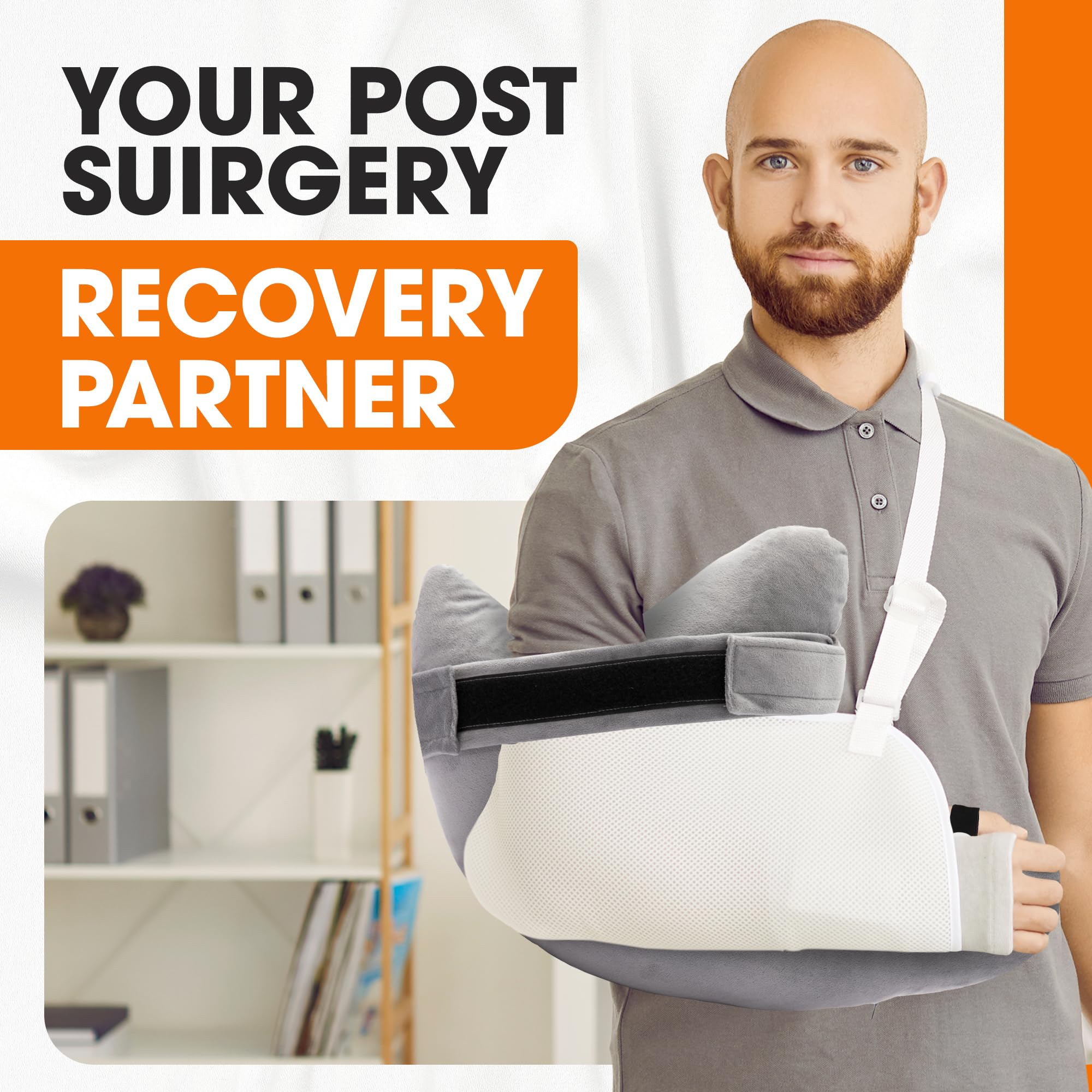 Cheer Collection Rotator Cuff Pillow with Strap – Shoulder Surgery Recovery Pillow for Side Sleepers, Arm Support Cushion for Rotator Cuff Injury & Post Surgery Comfort