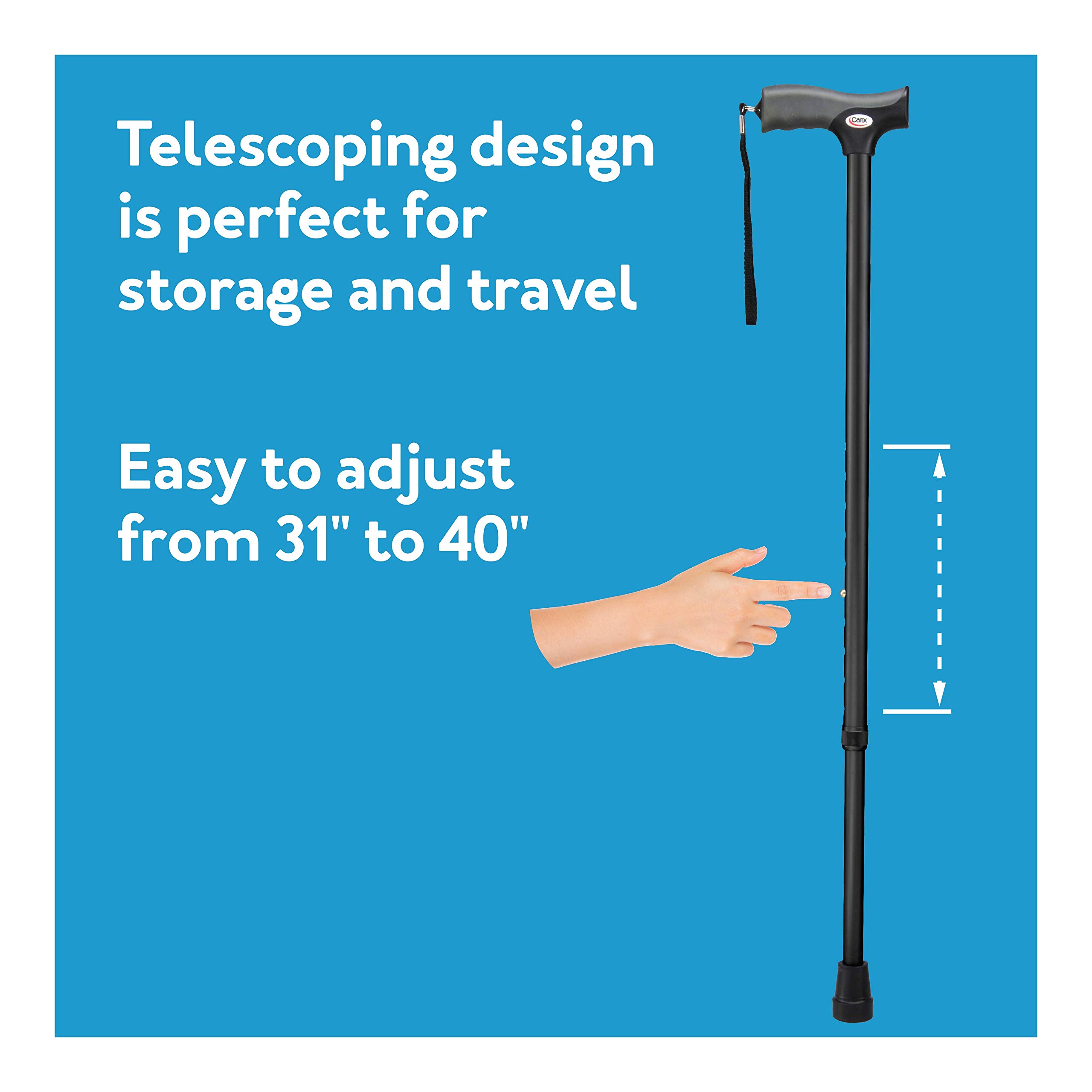 Carex Health Brands FGA52000 Black Soft Grip Derby Cane