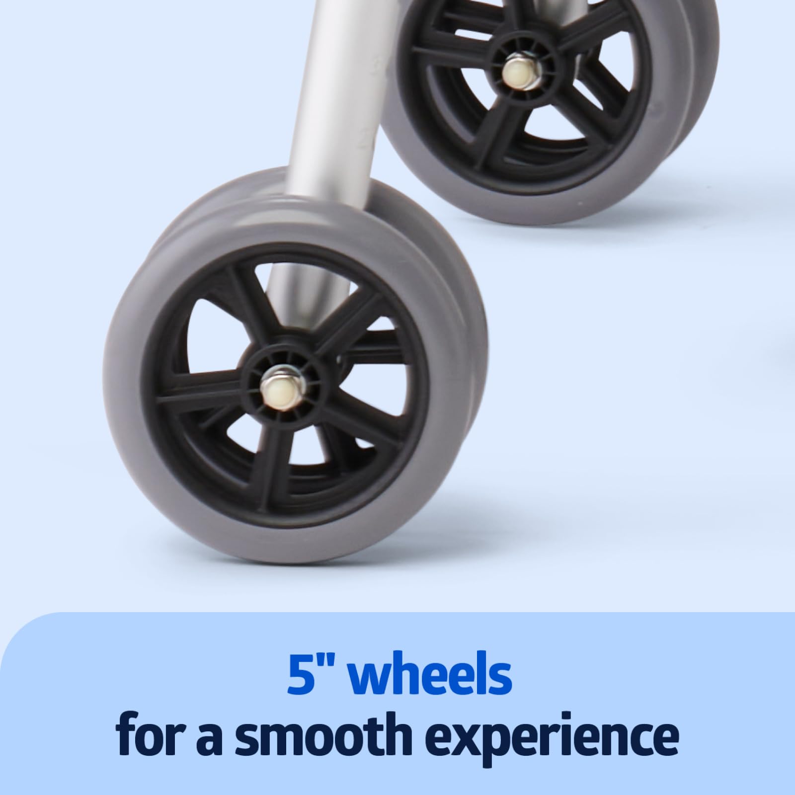 Medline Heavy-Duty Bariatric Folding Walker with 5” Wheels and Durable Handles, 500 lb. Weight Capacity