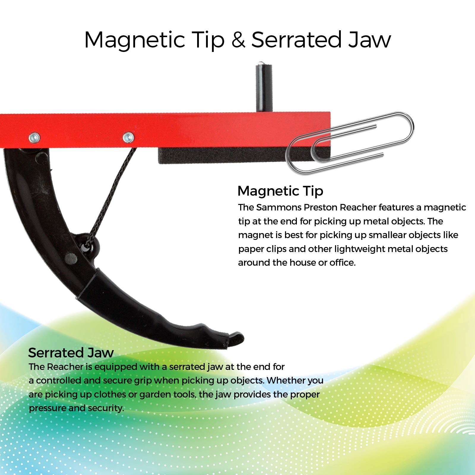 Sammons Preston Reacher, Blue, 26 Inch, Grabber Reacher Tool, Lightweight Trash Picker Grabber & Garden Nabber, Handy Aluminum Picker Up Tool & Reaching Claw, Portable Reaching Assist & Dressing Tool