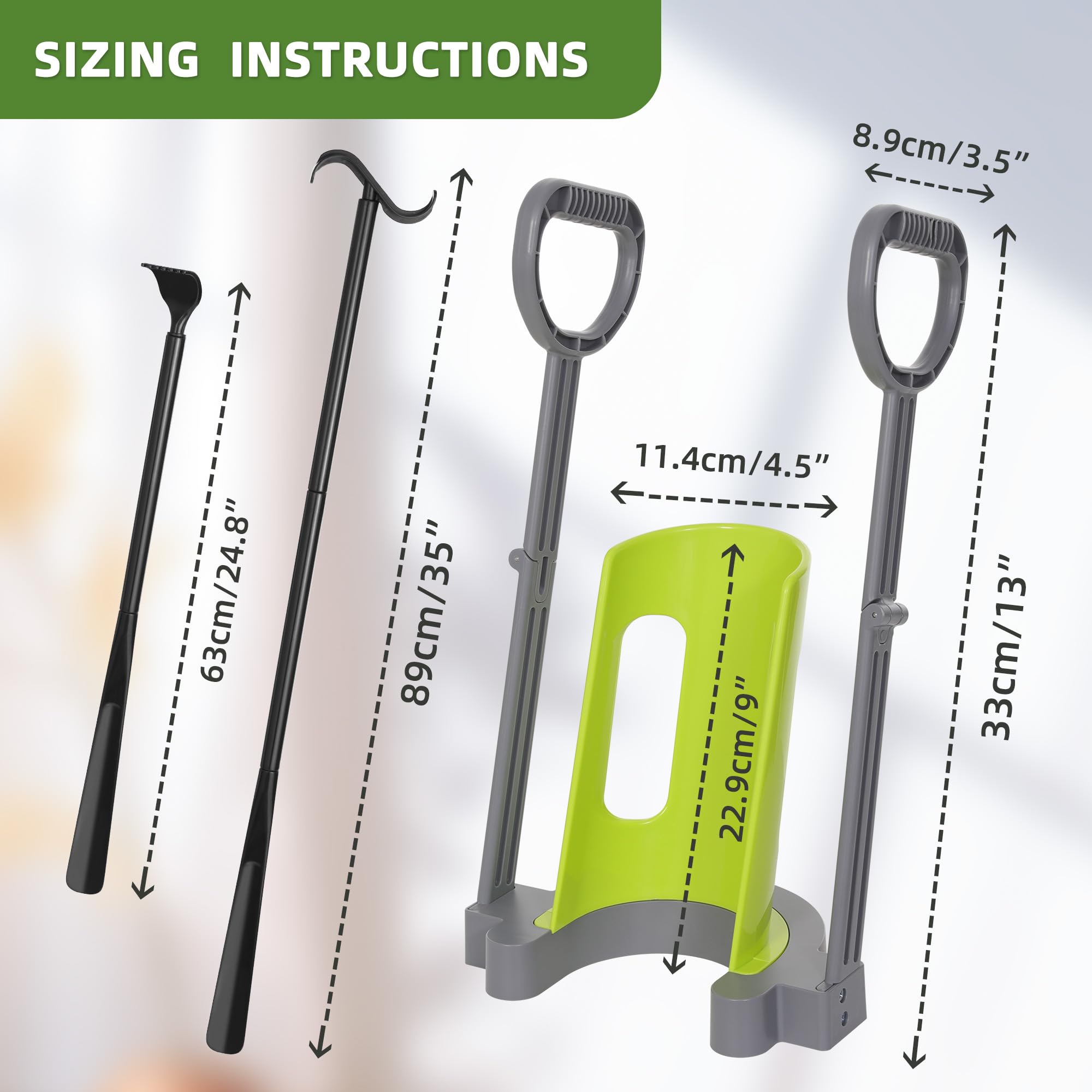 Compression Sock Aid Device - Sock Aids for Compression Stocking - Helper Device for Putting on Hosiery -with Replaceable Dressing Stick