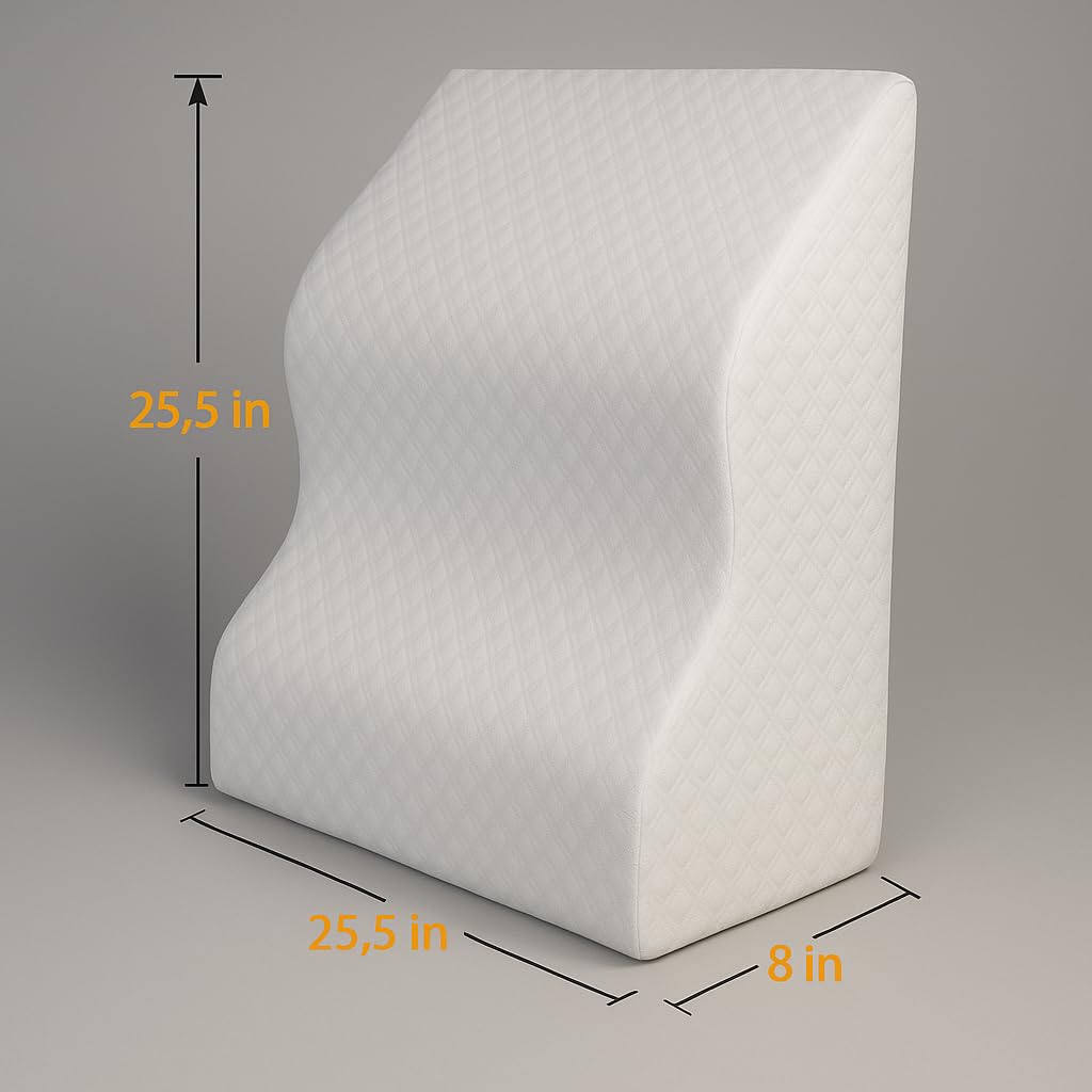 Aeris Wedge Pillow for Sleeping and Nighttime Comfort, Memory Foam Bed Wedge for Post Surgery Recovery, Incline Cushion for Snoring and Stomach Acid, Breathable Viscose Cover with Non Slip Base