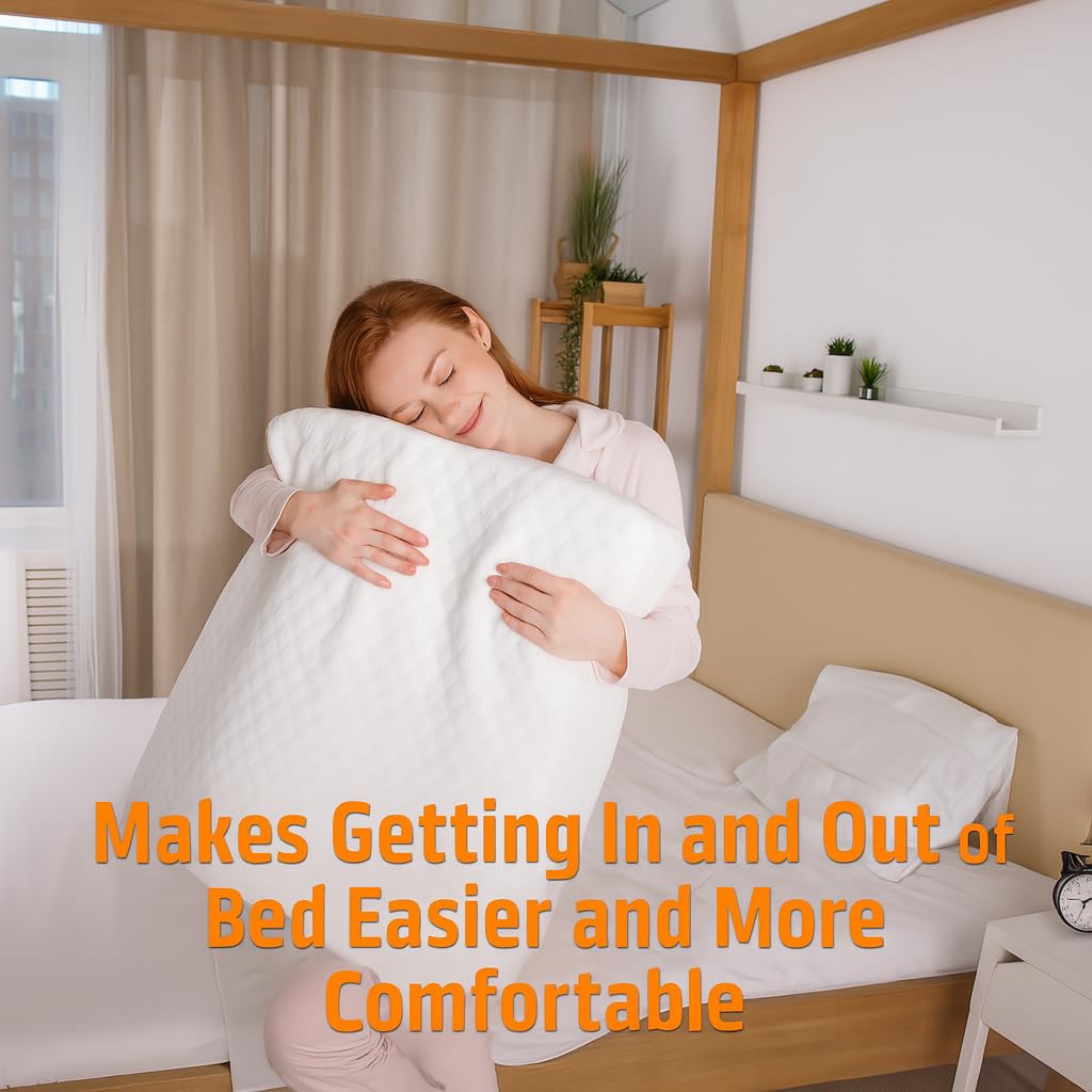 Aeris Wedge Pillow for Sleeping and Nighttime Comfort, Memory Foam Bed Wedge for Post Surgery Recovery, Incline Cushion for Snoring and Stomach Acid, Breathable Viscose Cover with Non Slip Base