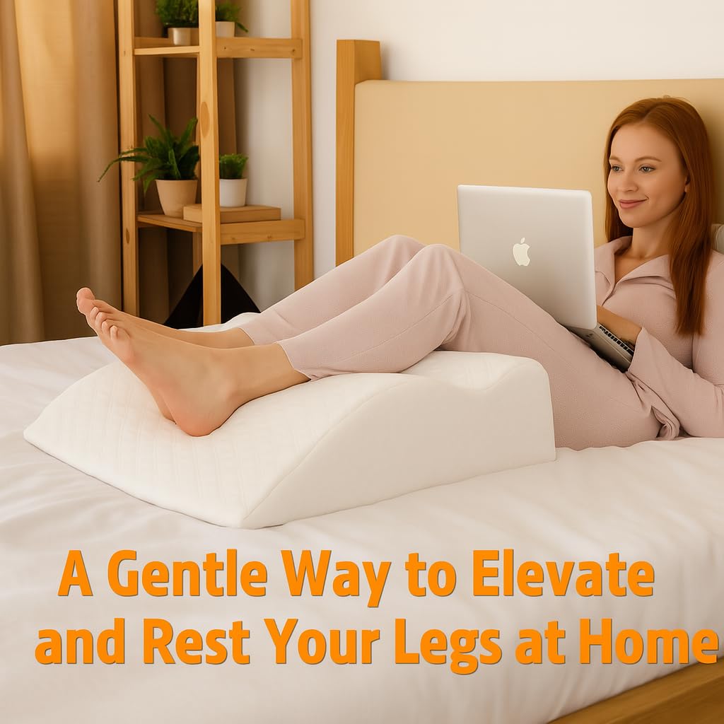 Aeris Wedge Pillow for Sleeping and Nighttime Comfort, Memory Foam Bed Wedge for Post Surgery Recovery, Incline Cushion for Snoring and Stomach Acid, Breathable Viscose Cover with Non Slip Base