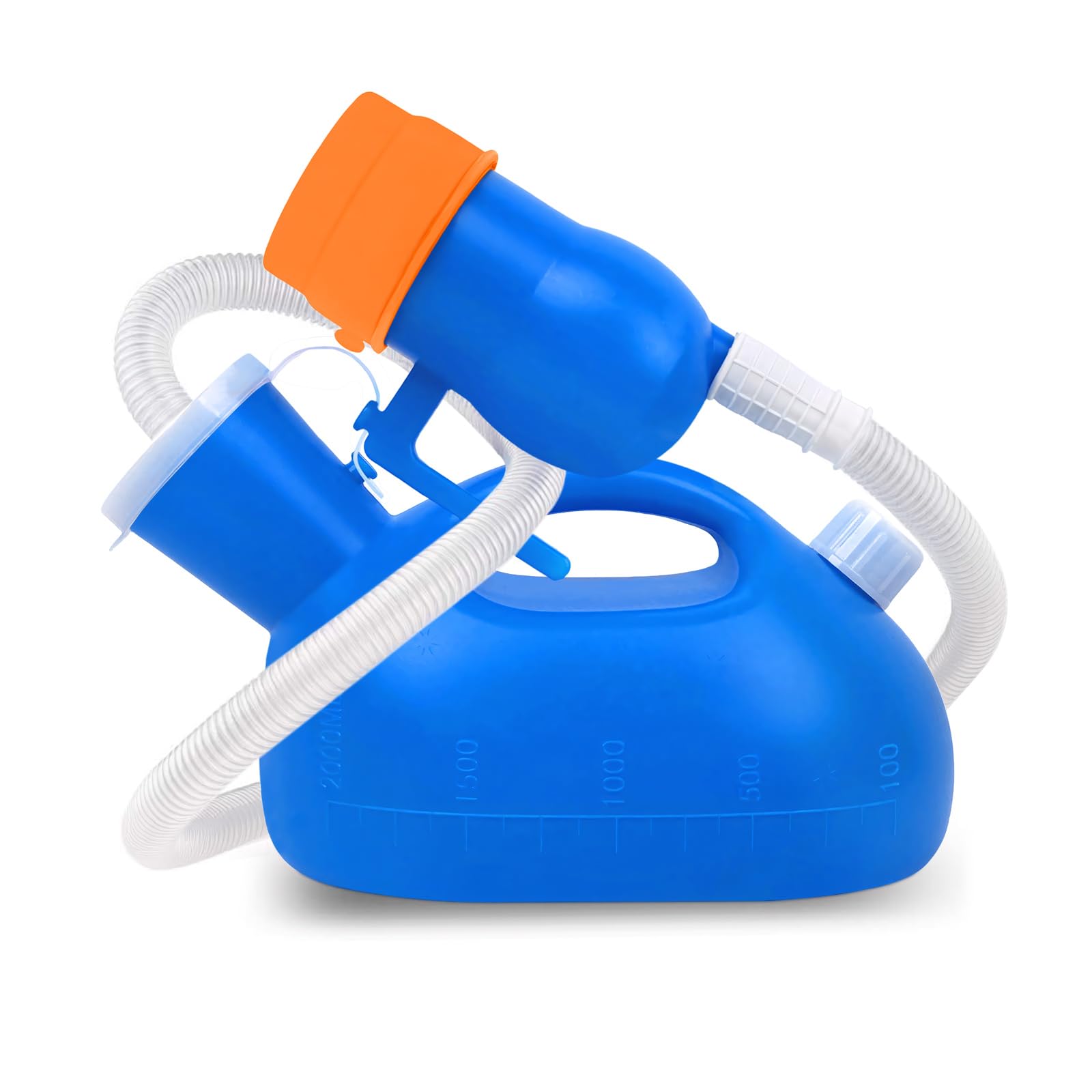 Portable Urinals for Men Spill Proof, OOCOME Upgrade Male Urinal Bottle Spill Proof for Seniors, Bedside Urinal with Soft Funnel & Long Hose, for Hospital Wheelchair Bedridden Car and Travel Use