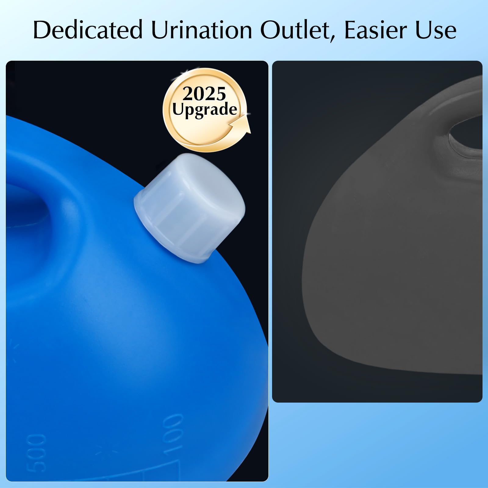 Portable Urinals for Men Spill Proof, OOCOME Upgrade Male Urinal Bottle Spill Proof for Seniors, Bedside Urinal with Soft Funnel & Long Hose, for Hospital Wheelchair Bedridden Car and Travel Use