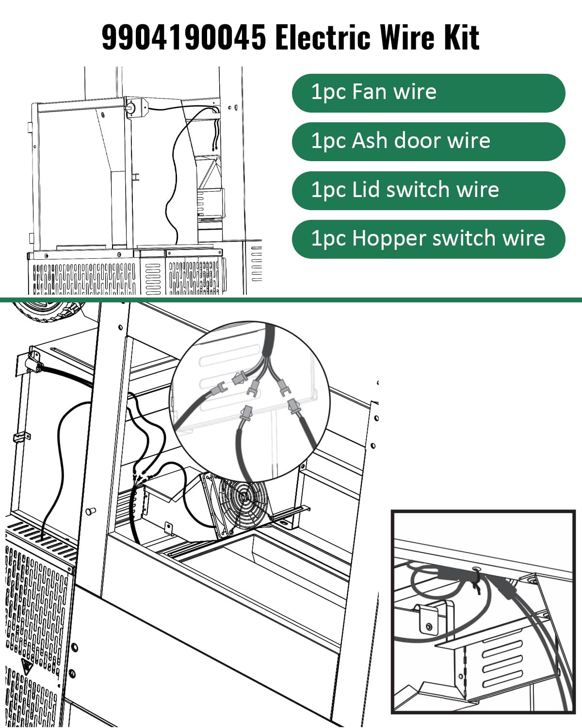 Replacement Fan and Lid/Door Switch Kit Fit for Masterbuilt Gravity Series 560/800/1050 XL Digital Charcoal Grills & Smokers
