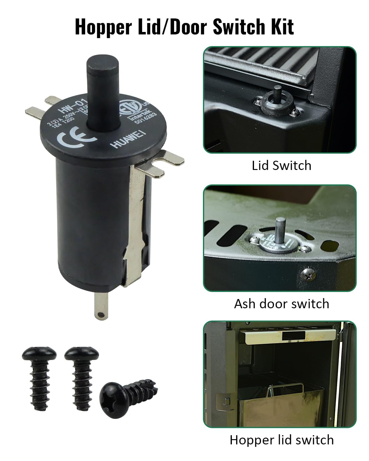 Replacement Fan and Lid/Door Switch Kit Fit for Masterbuilt Gravity Series 560/800/1050 XL Digital Charcoal Grills & Smokers