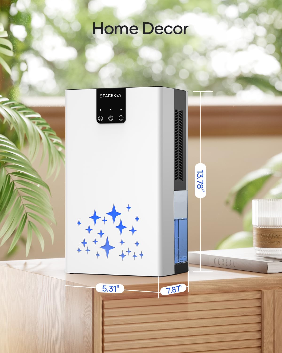 Dehumidifier, 95 OZ Water Tank Dehumidifiers for Home, 1000 sq. ft. Dehumidifier for Basement Bathroom Bedroom with Auto Shut Off, 7 Colors LED Light, Quiet Dehumidifiers with Sleep Mode, White