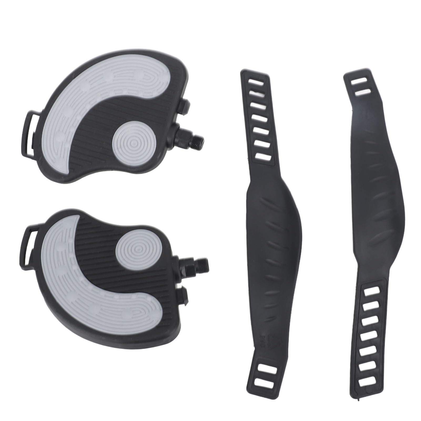 2PCS Exercise Bike Pedals with Straps, Universal Adjustable Bike Pedals, PP PVC Stainless Steel Pedal Clips for Home Gym Cycling, Ideal for Recumbent Fitness and Upright Exercise B
