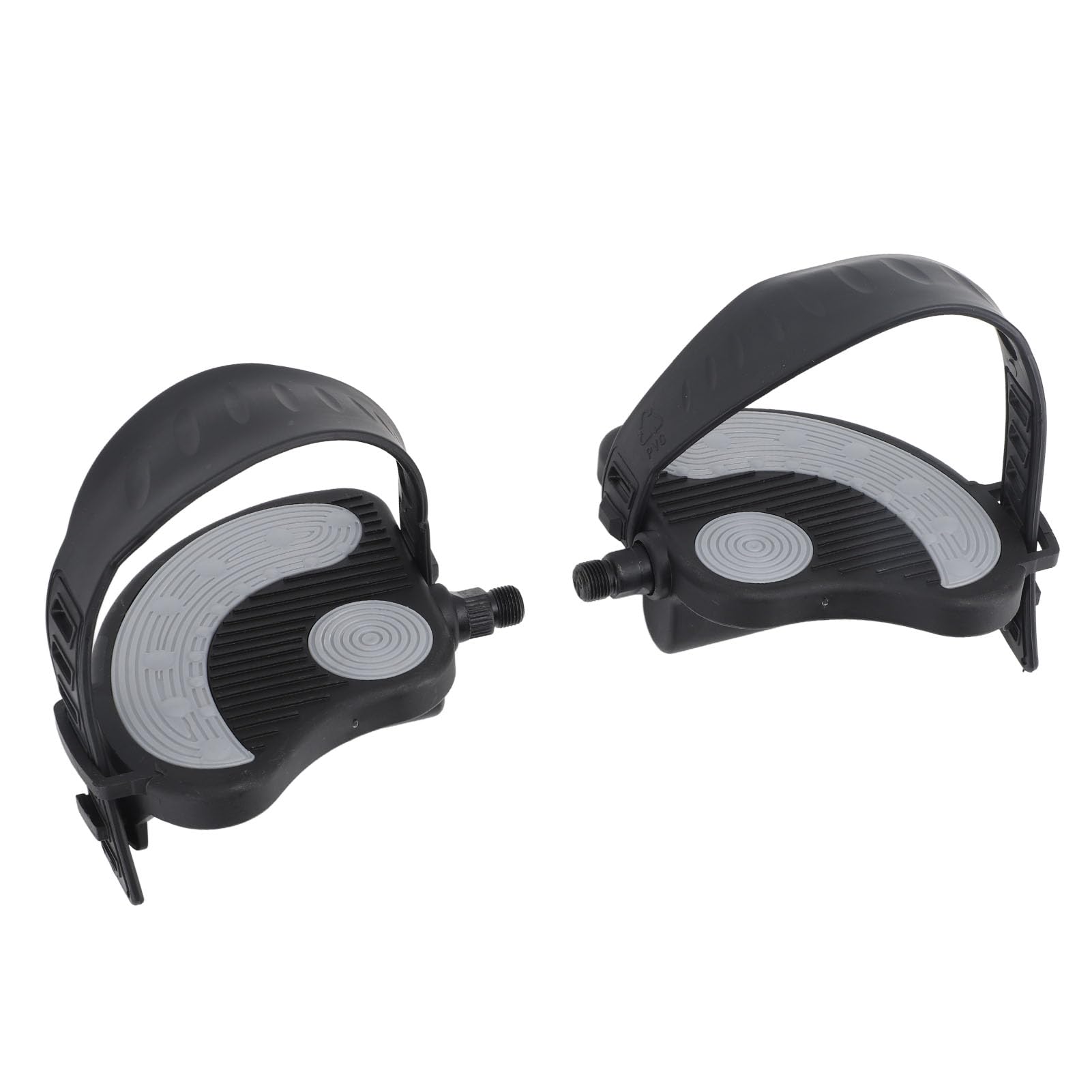 2PCS Exercise Bike Pedals with Straps, Universal Adjustable Bike Pedals, PP PVC Stainless Steel Pedal Clips for Home Gym Cycling, Ideal for Recumbent Fitness and Upright Exercise B