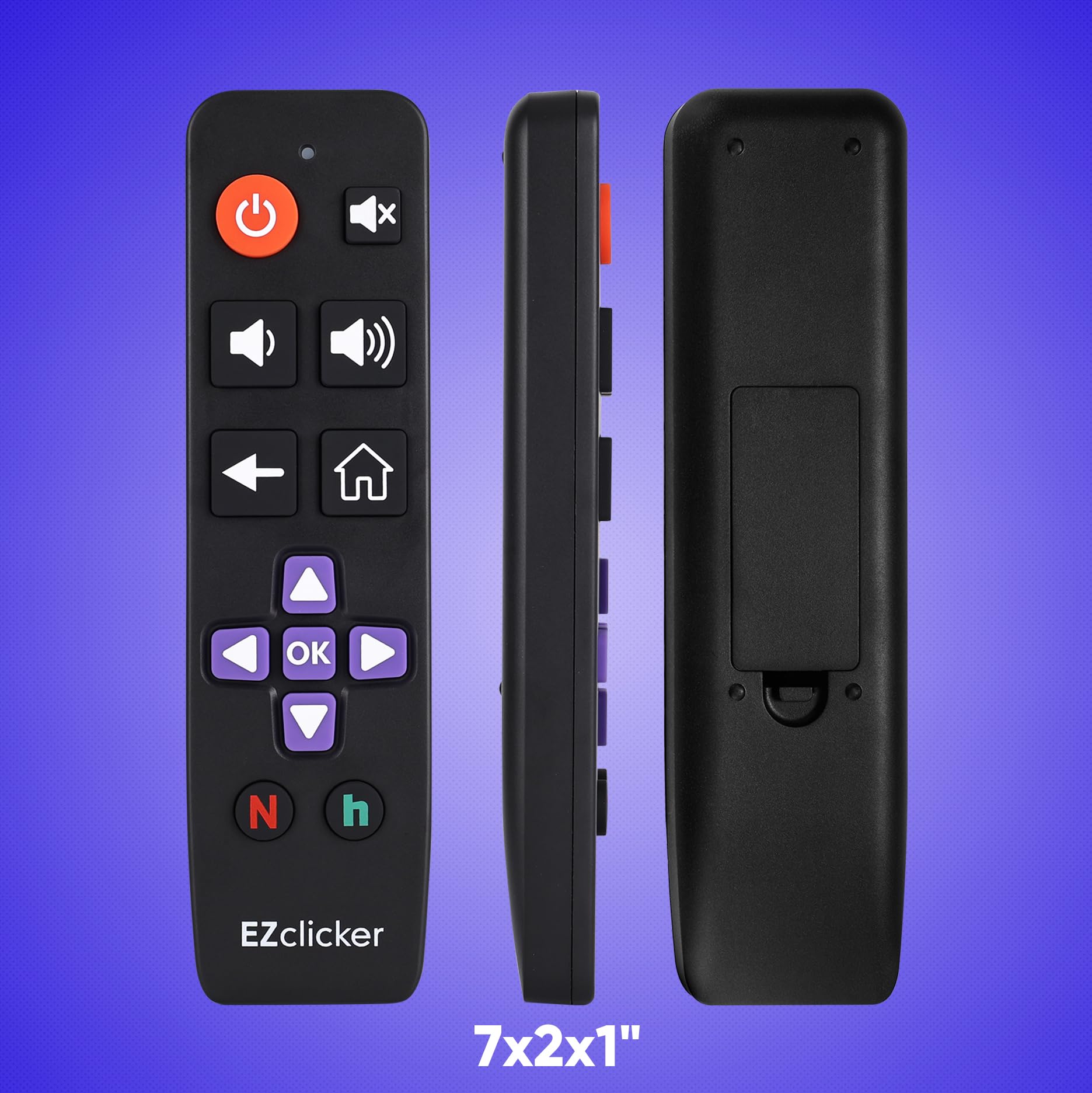 Roku Replacement TV Remote Compatible with Roku TV's ONLY (Black) Big Button TV Remote Control, Simple and Easy to Use, NOT Compatible with Roku Stick or Box (2xAAA Batteries not Included)
