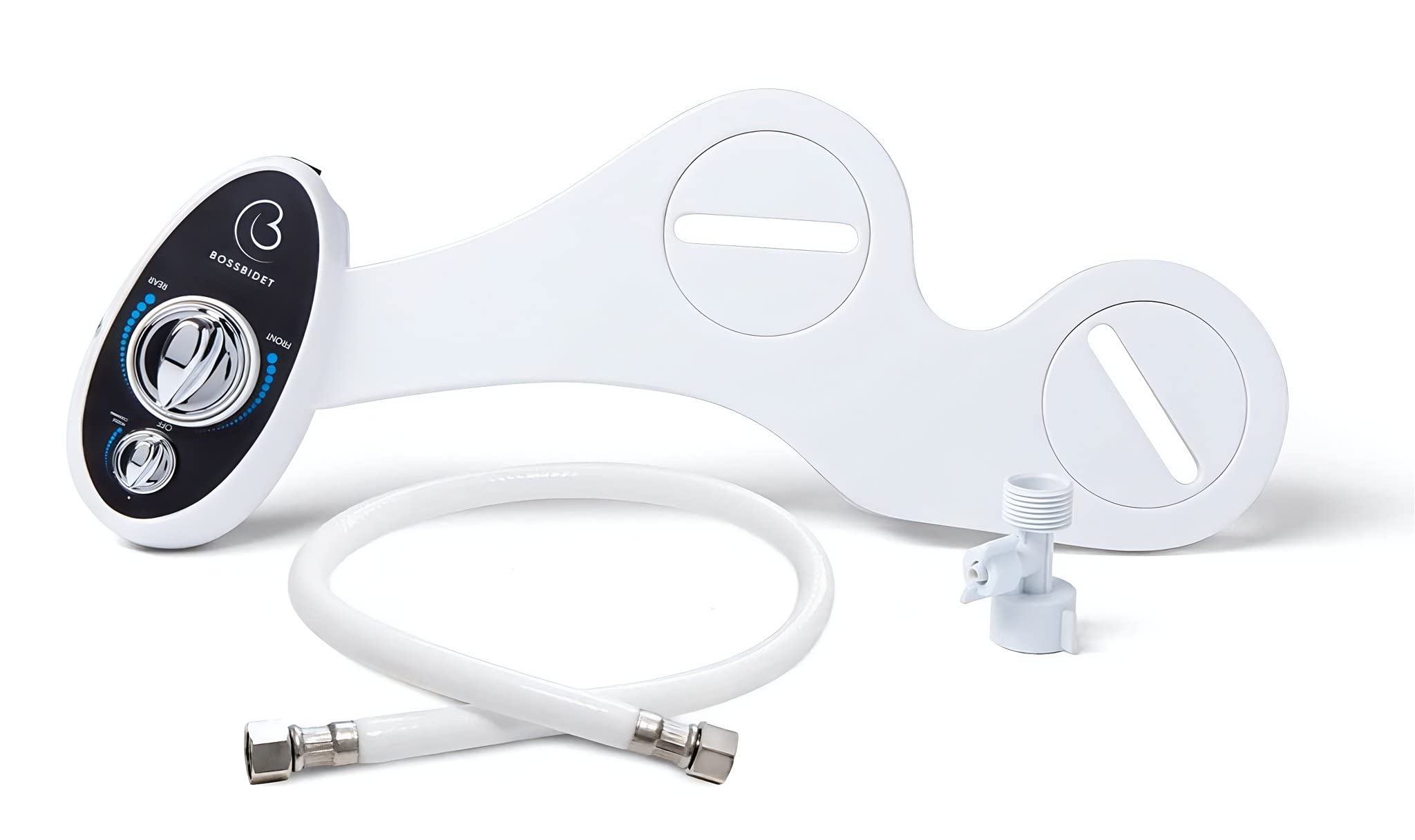 BossBidet, Luxury Bidet Toilet Seat Accessory - Water Sprayer Attachment to Clean Your Rear End. For Men, Women, Children - Non-Electric, Dual Nozzles, Aesthetic Design - Home & Bathroom Accessories