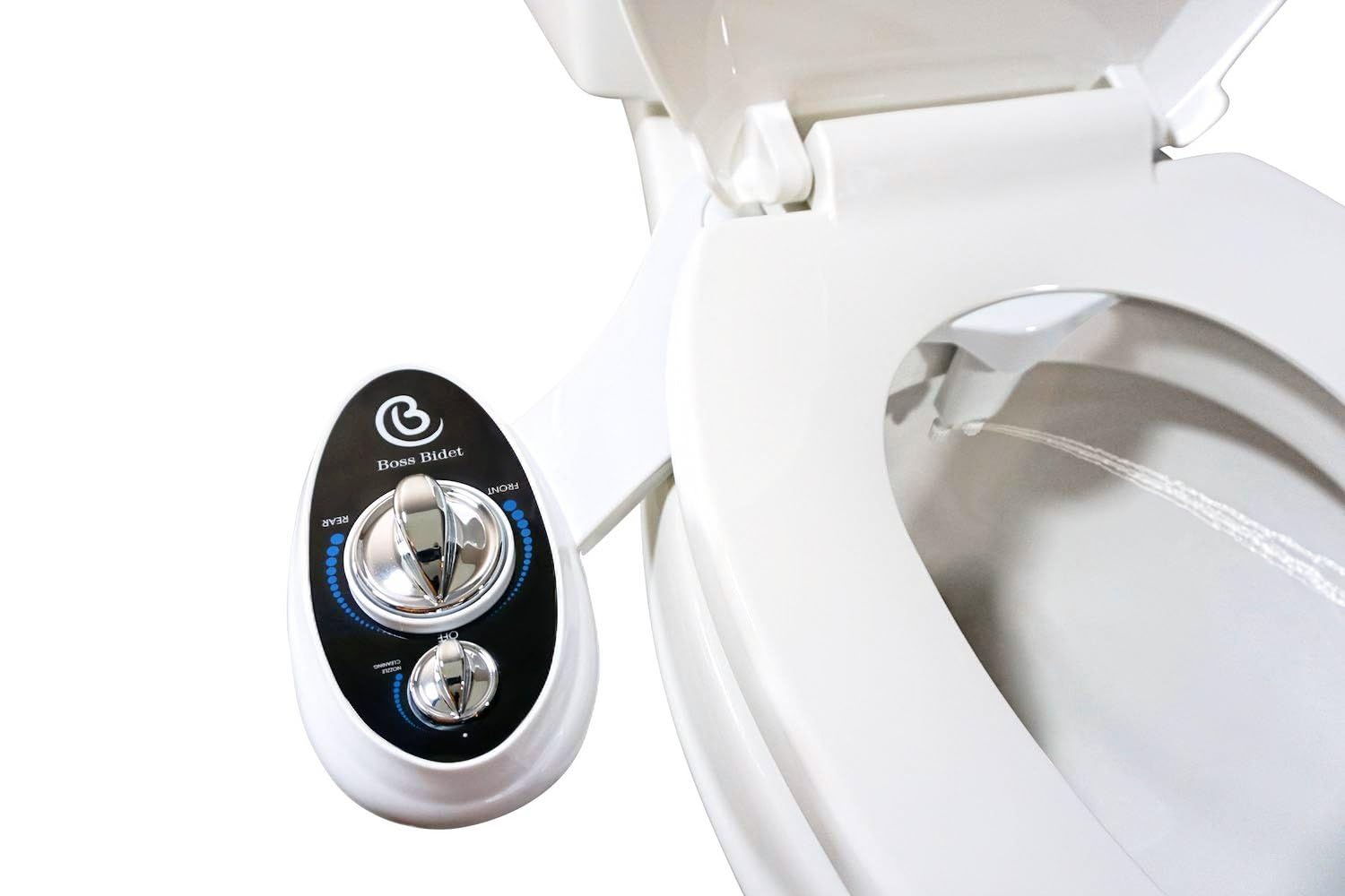 BossBidet, Luxury Bidet Toilet Seat Accessory - Water Sprayer Attachment to Clean Your Rear End. For Men, Women, Children - Non-Electric, Dual Nozzles, Aesthetic Design - Home & Bathroom Accessories