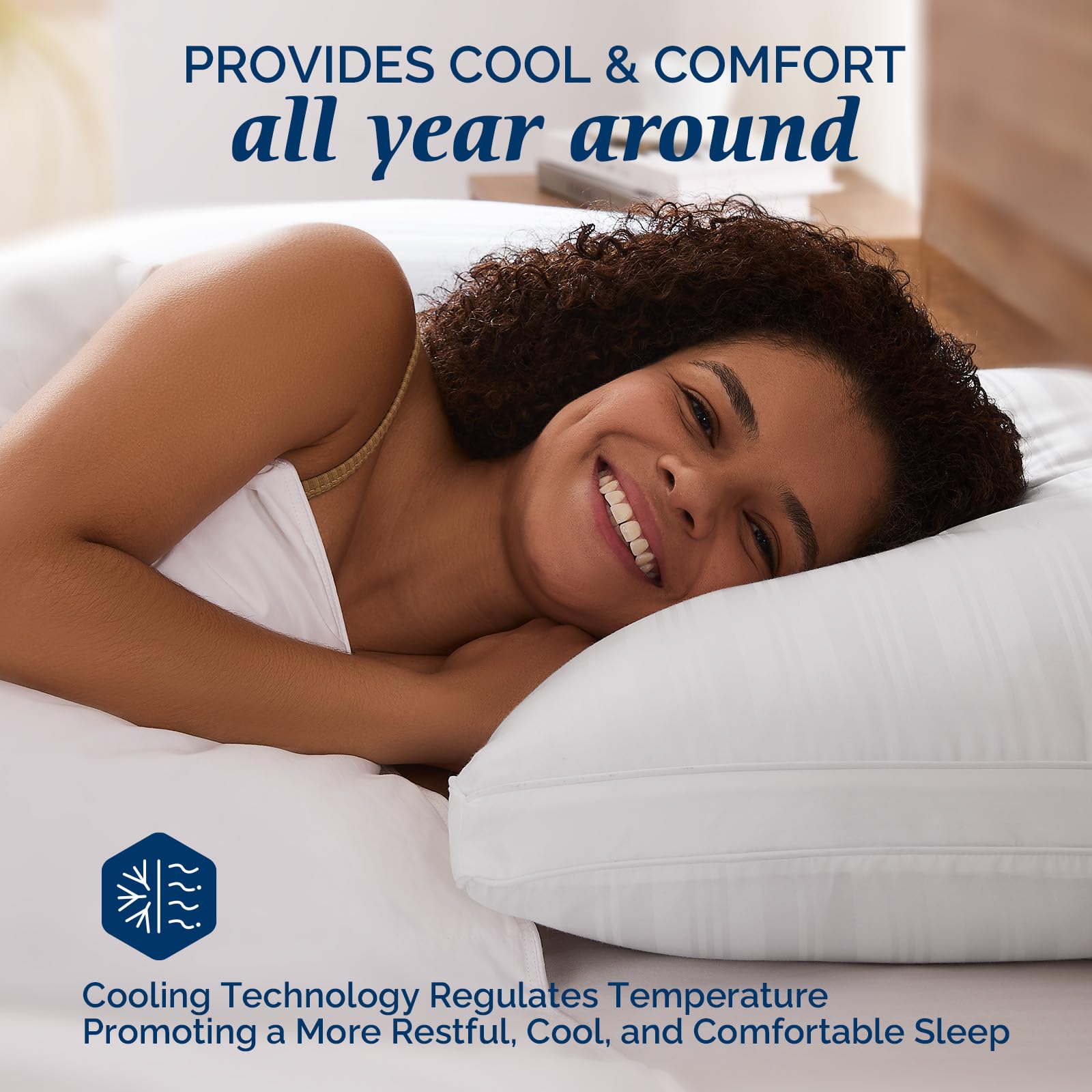 downluxe Goose Feather and Down Pillows - 2 Pack Gusseted Hotel Collection Feather Pillows Set of 2 for Back, Stomach or Side Sleepers, King Size (18"x34"x2")