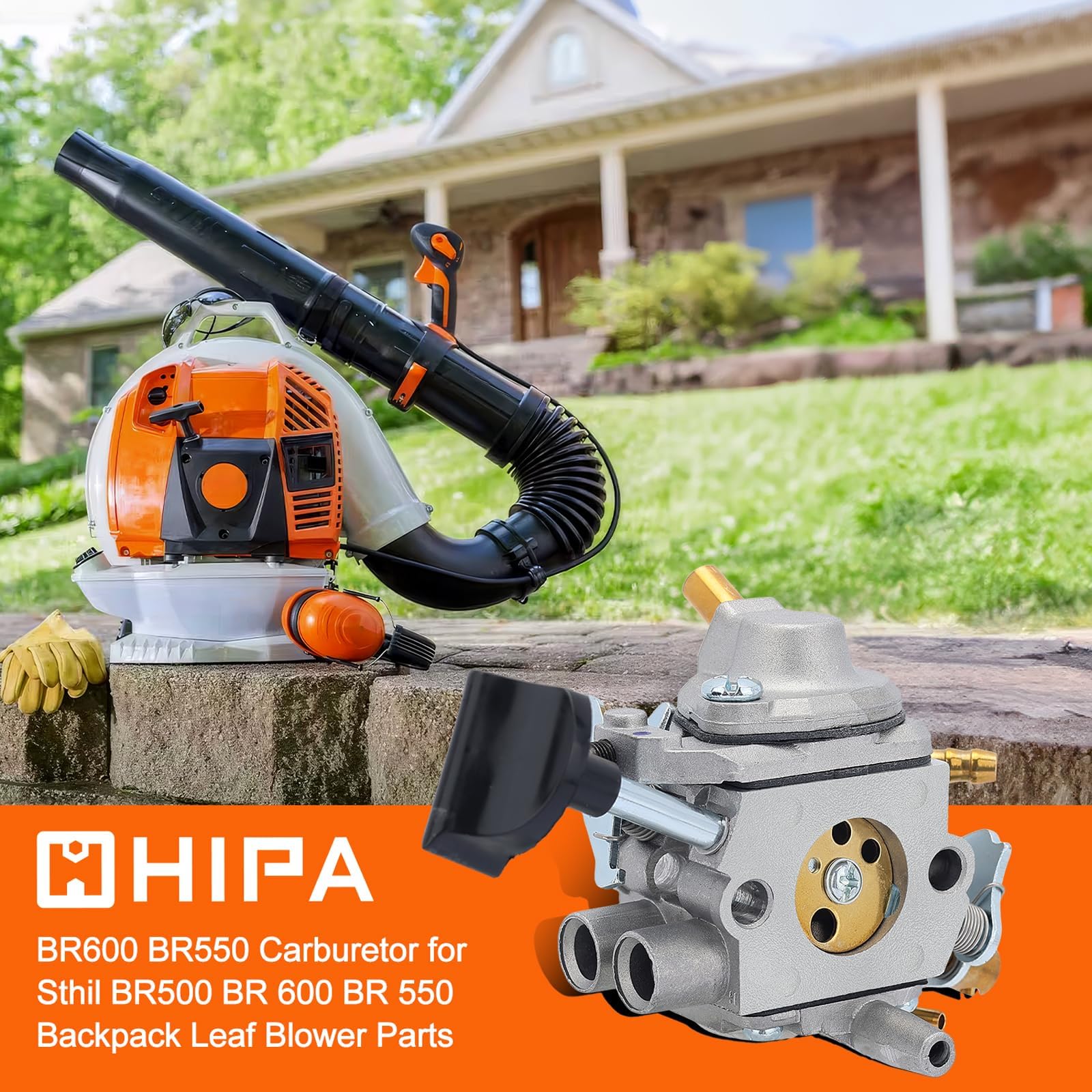 Hipa BR600 BR550 Carburetor Kit for S-tihl BR500 BR 600 550 Backpack Leaf Blower Parts 4282-120-0606 4282-120-0607 4282-120-0608 Zama C1Q-S183
