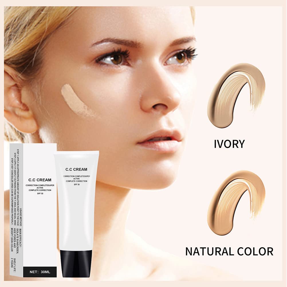 Cream SPF 43, Skin Tone Adjusting, Makeup Color Correcting, Moisturizing, for Mature Skin (Ivory)