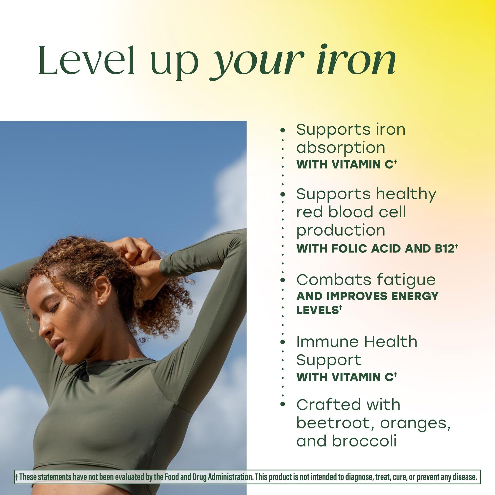 MegaFood Blood Builder Iron Supplement for Women & Men - Increase Iron Levels Without Side Effects - Combats Fatigue - Vitamin B12, Folic Acid & Vitamin C - Vegan - 72 Mini Tablets (36 Servings)