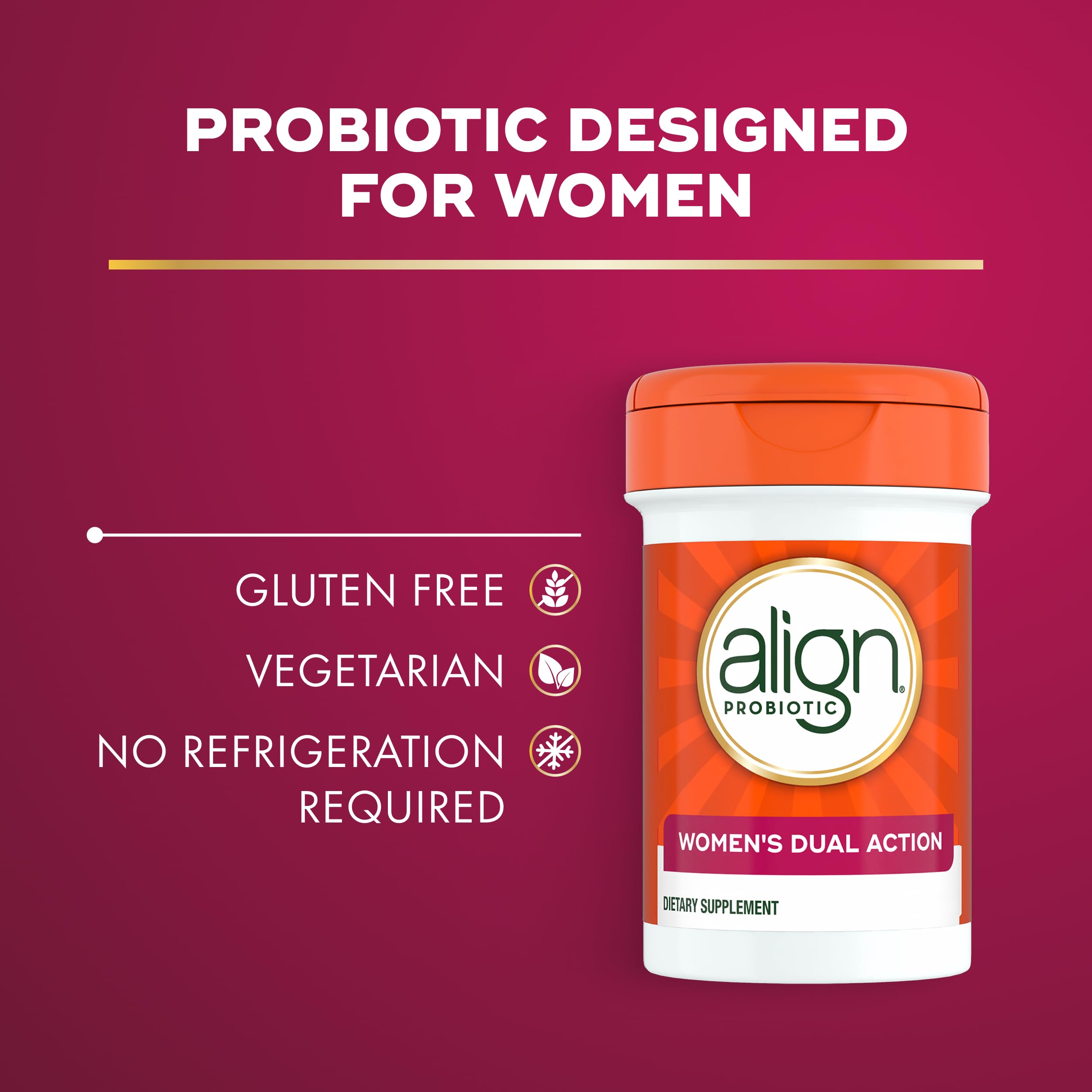 Align Probiotic, Womens Dual Action, Vaginal Probiotics for Women, Womens Probiotic for Vaginal Health Support, with Probiotics for Digestive Health, 42 Probiotic Capsules