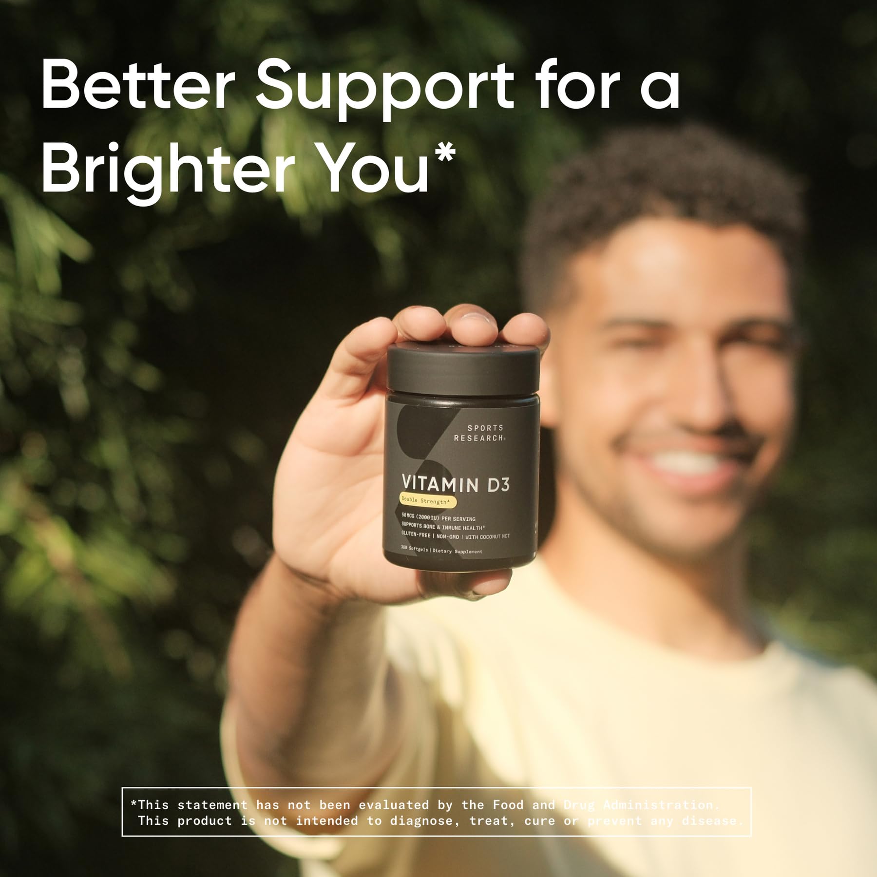Sports Research Vitamin D3 2000 IU with Coconut MCT Oil - Double Strength Vitamin D Supplement - Non-GMO Verified, Gluten & Soy Free – 50mcg, 360 Liquid Softgels