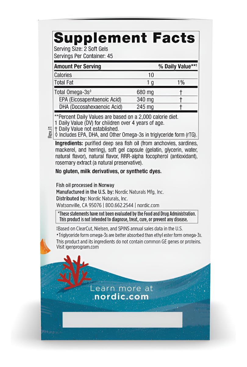 Nordic Naturals Ultimate Omega Jr., Strawberry - 90 Mini Soft Gels - 680 Total Omega-3s with EPA & DHA - Brain Health, Mood, Learning - Non-GMO - 45 Servings