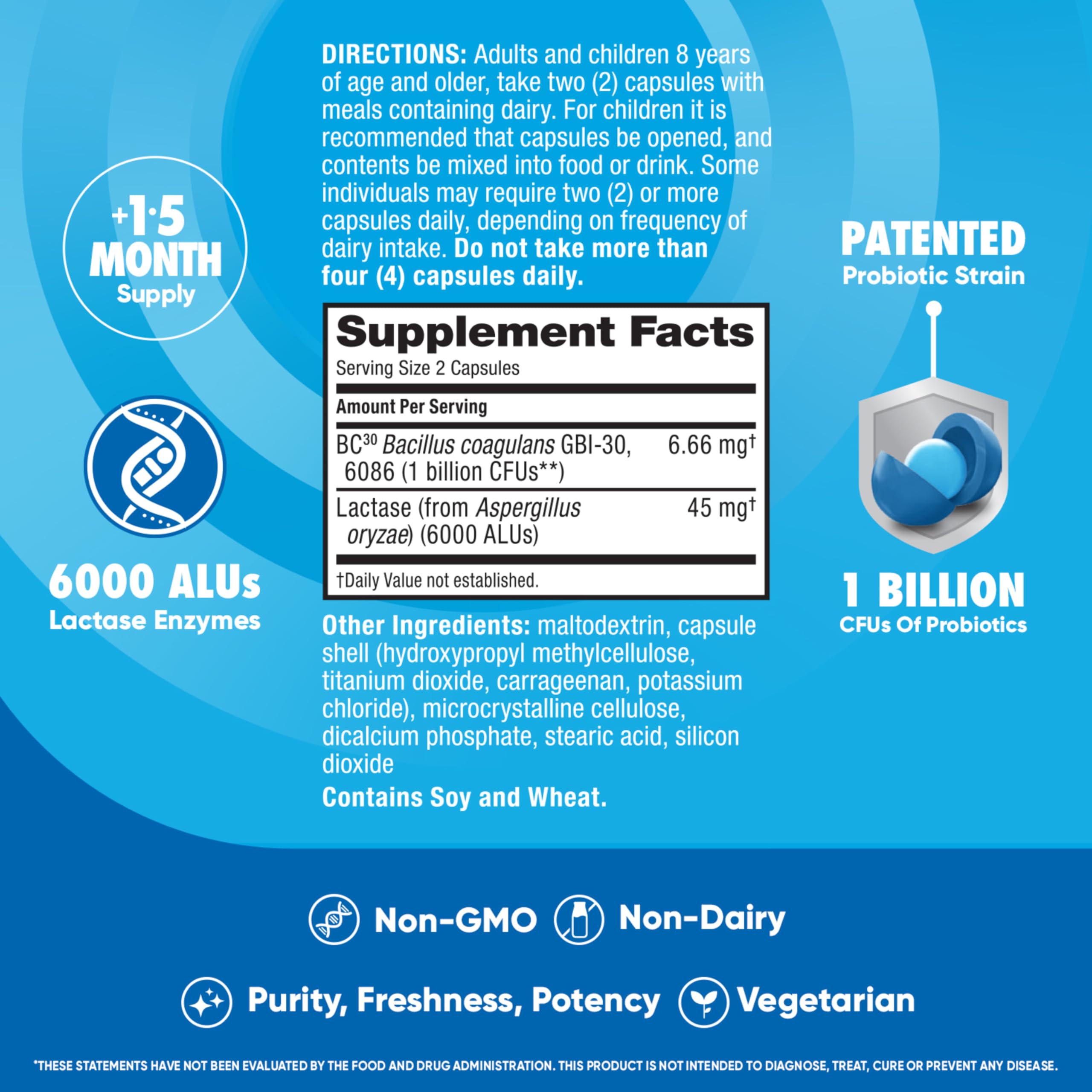 Digestive Advantage Lactose Defense Capsules (96 Count In A Box), Helps Breaks Down Lactose and Defend Against Digestive Upset, Supports Digestive and Immune Health, CFUs
