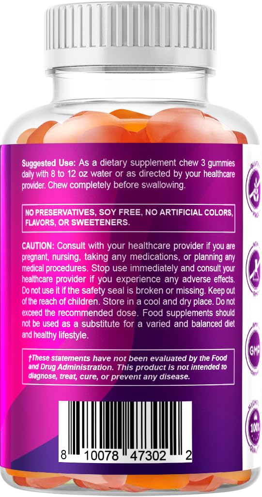 Vitamatic Prebiotic Fiber Gummies for Adults – 2 Pack (Total 120 Gummies) 7g Fiber per Serving | Extra Strength | Zero Sugar Added | Pectin-Based | Digestive Health & Regularity Support