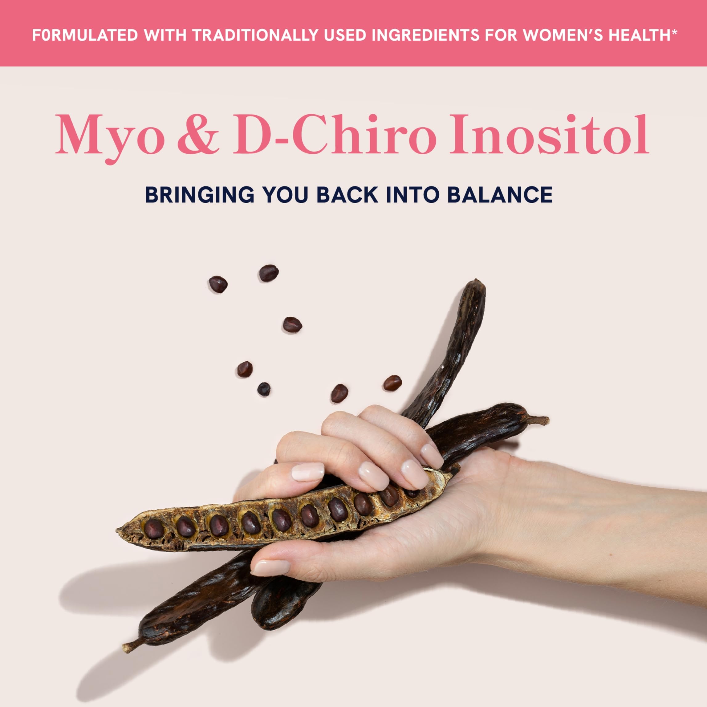 Myo-Inositol & D-Chiro Inositol Powder | Hormone Balance for Women | Ideal 40:1 Ratio | Myo 2000mg, D Chiro 50mg | Regulate Menstrual Cycle and Support Ovarian Health | 30 Servings, 2.17 oz.